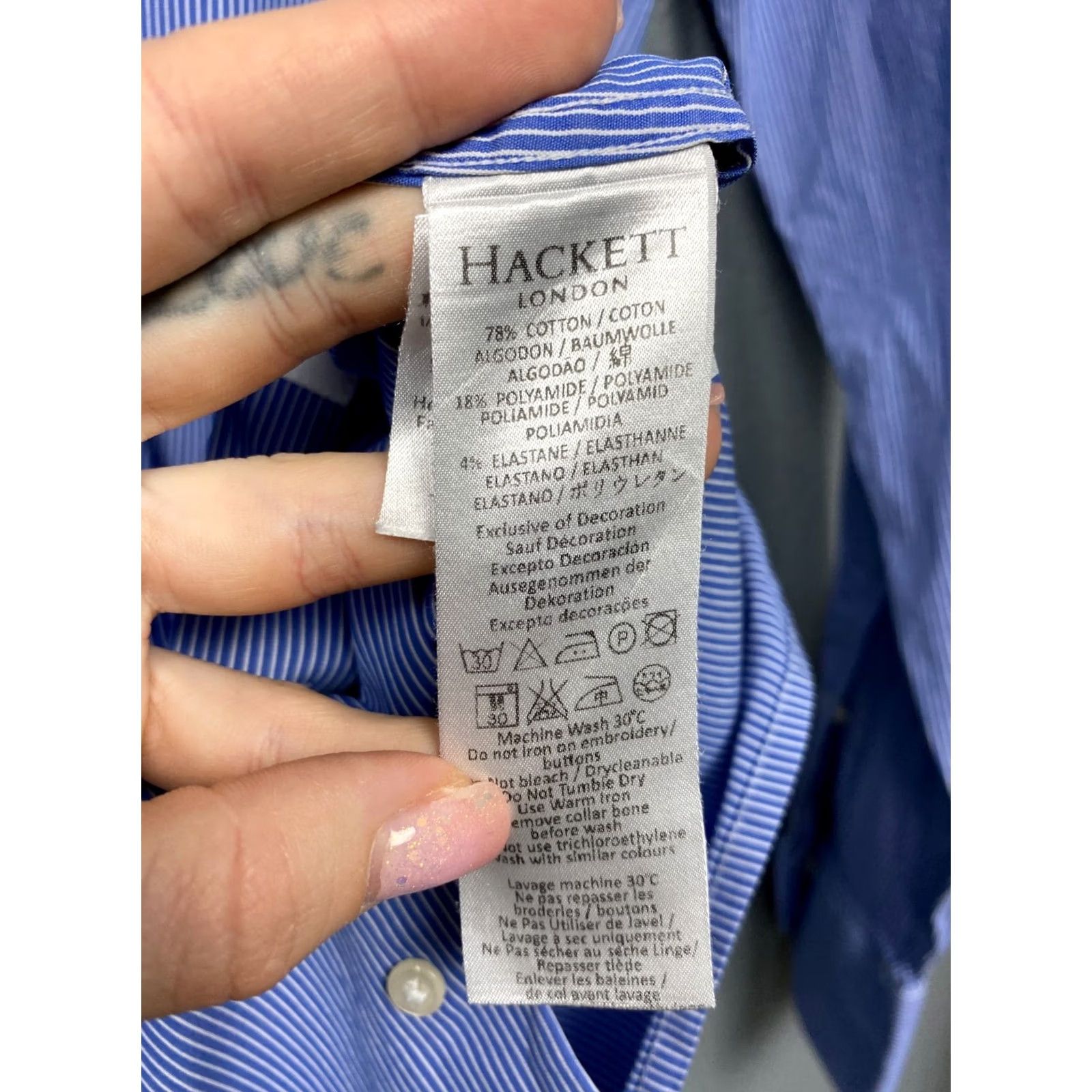 Hackett Hackett Mens Striped Long Sleeve Shirt L Size US L / EU 52-54 / 3 - 5 Thumbnail