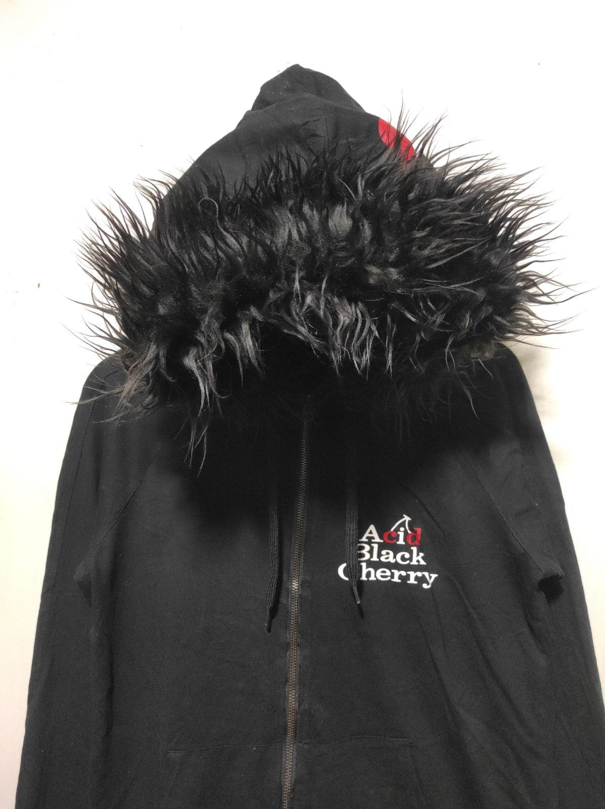 Japanese Brand Acid black Cherry double zip fur hoodie LGB style Size US M / EU 48-50 / 2 - 4 Thumbnail