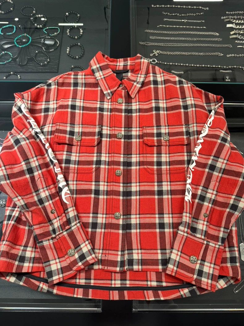 Chrome Hearts Chrome Hearts Red Plaid Shirt Jacket-yf Size US M / EU 48-50 / 2 - 1 Thumbnail