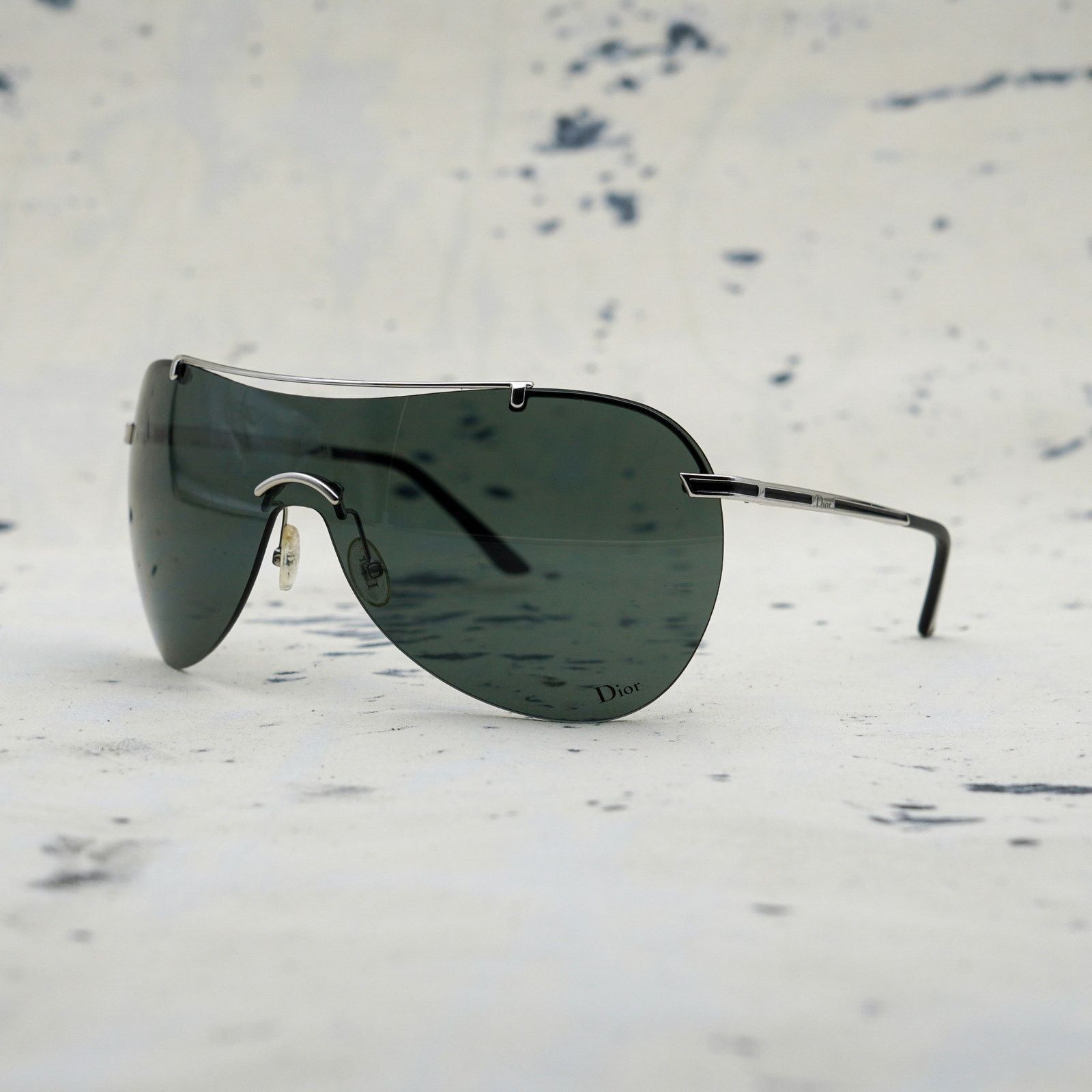 Dior Dior air 1 silver shield y2k rimless logo sunglasses Size ONE SIZE - 1 Thumbnail