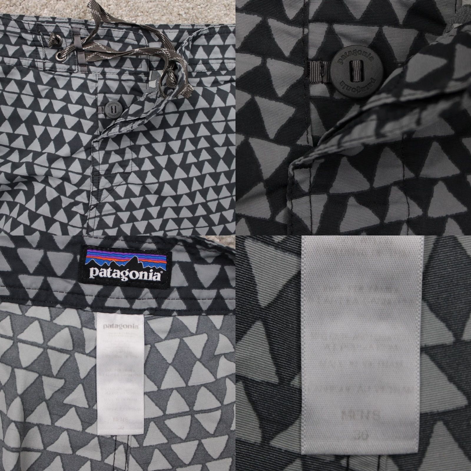 Patagonia Patagonia Hybrid Board Shorts Mens 36 Gray Geometric 100% Nylon w/ 10" inseam Size US 36 / EU 52 - 8 Thumbnail