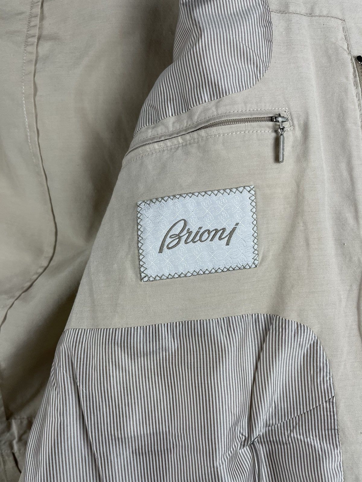 Brioni Brioni Safari Field Jacket Regular Fit Beige Cotton Size US M / EU 48-50 / 2 - 17 Thumbnail