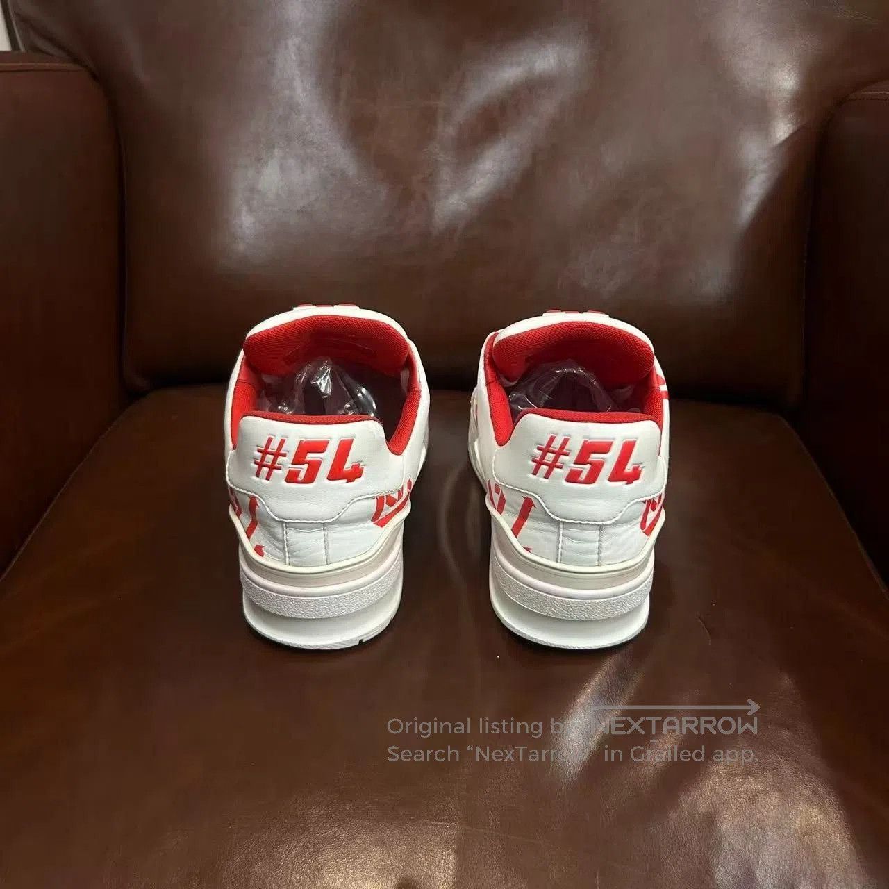 Louis Vuitton LV Trainer White Red Logo. Size US 6.5 / EU 39-40 - 3 Thumbnail