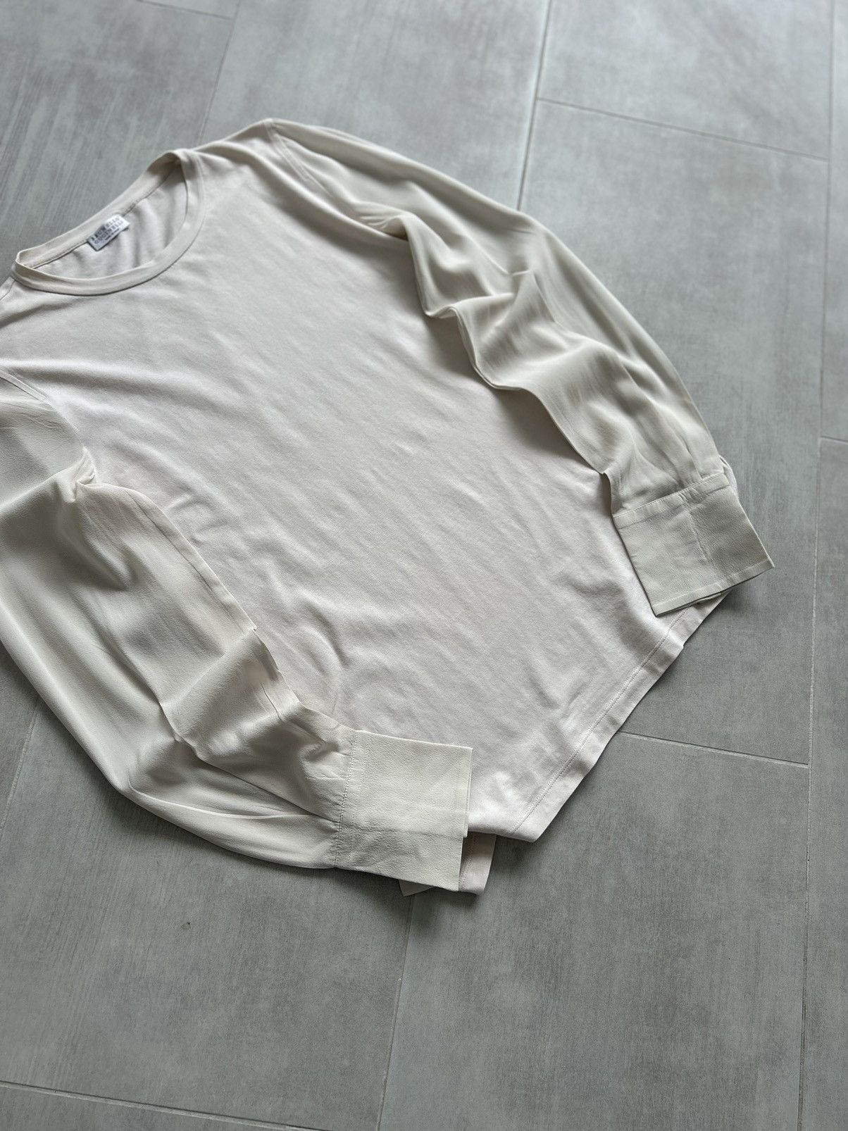 Brunello Cucinelli Brunello Cucinelli Cotton Jersey Top Silk Long Sleeves Size M / US 6-8 / IT 42-44 - 6 Thumbnail