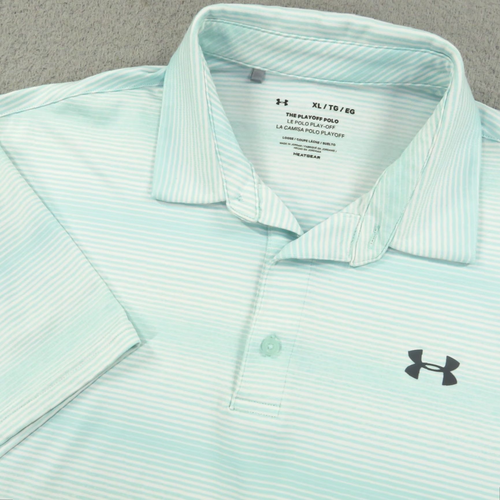 Under Armour Under Armour Polo XL Loose Fit The Playoff Shirt Print Golf Mens Mint Green UPF Size US XL / EU 56 / 4 - 2 Thumbnail
