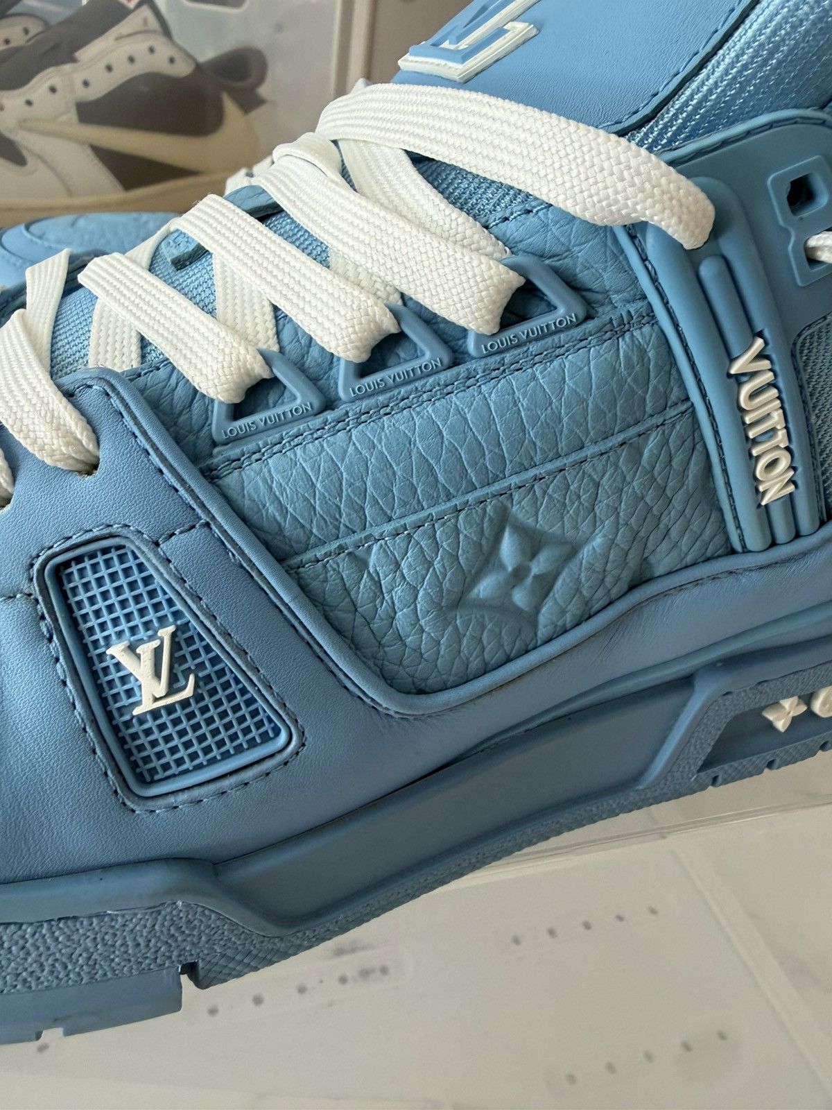 Louis Vuitton Embossed Monogram Blue Louis Vuitton Trainers. Size US 9.5 / EU 42-43 - 9 Thumbnail