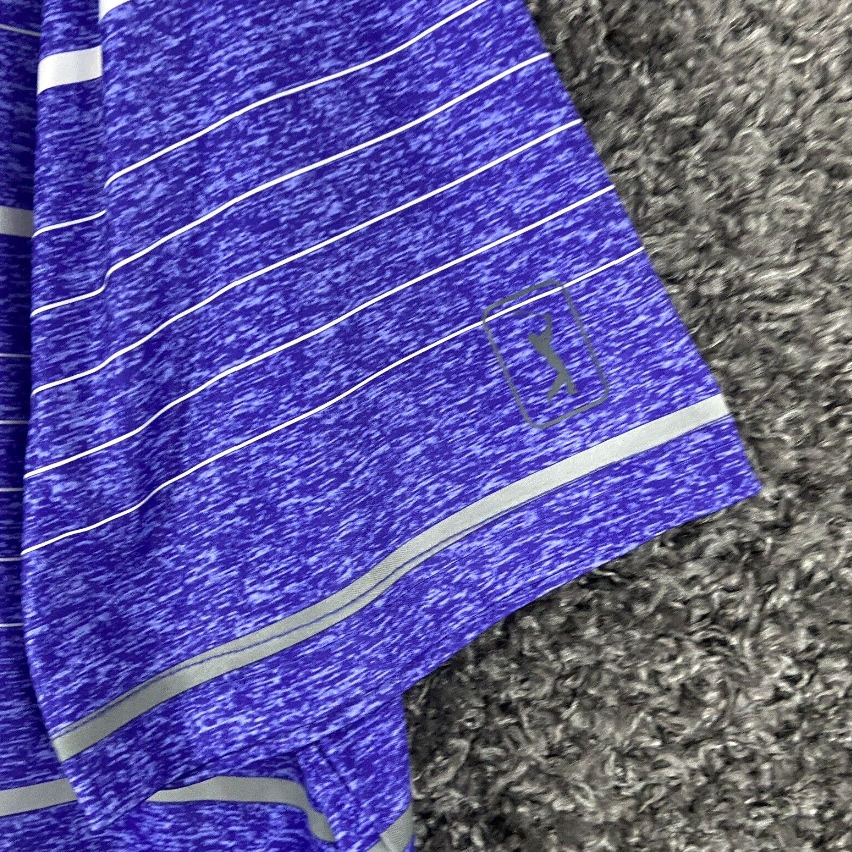 PGA Tour VINTAGE? Wait, not vintage. It's PGA TOUR Purple Striped Polo Men 2XL Adult Purple Striped Polo 2XL PGA TOUR Men’s Polo Purple Striped 2XL Size US XXL / EU 58 / 5 - 3 Thumbnail