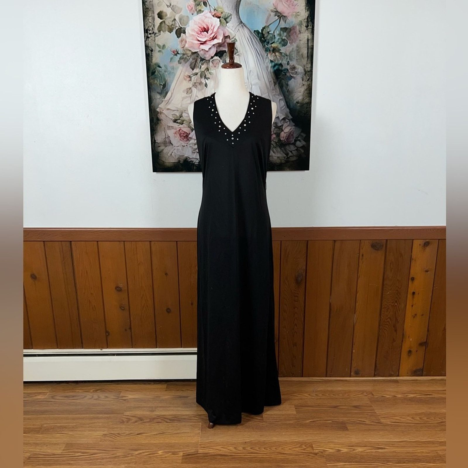Vintage Pretty Vintage 1970s Fred Rothschild California Maxi Dress! Size L / US 10 / IT 46 - 2 Thumbnail