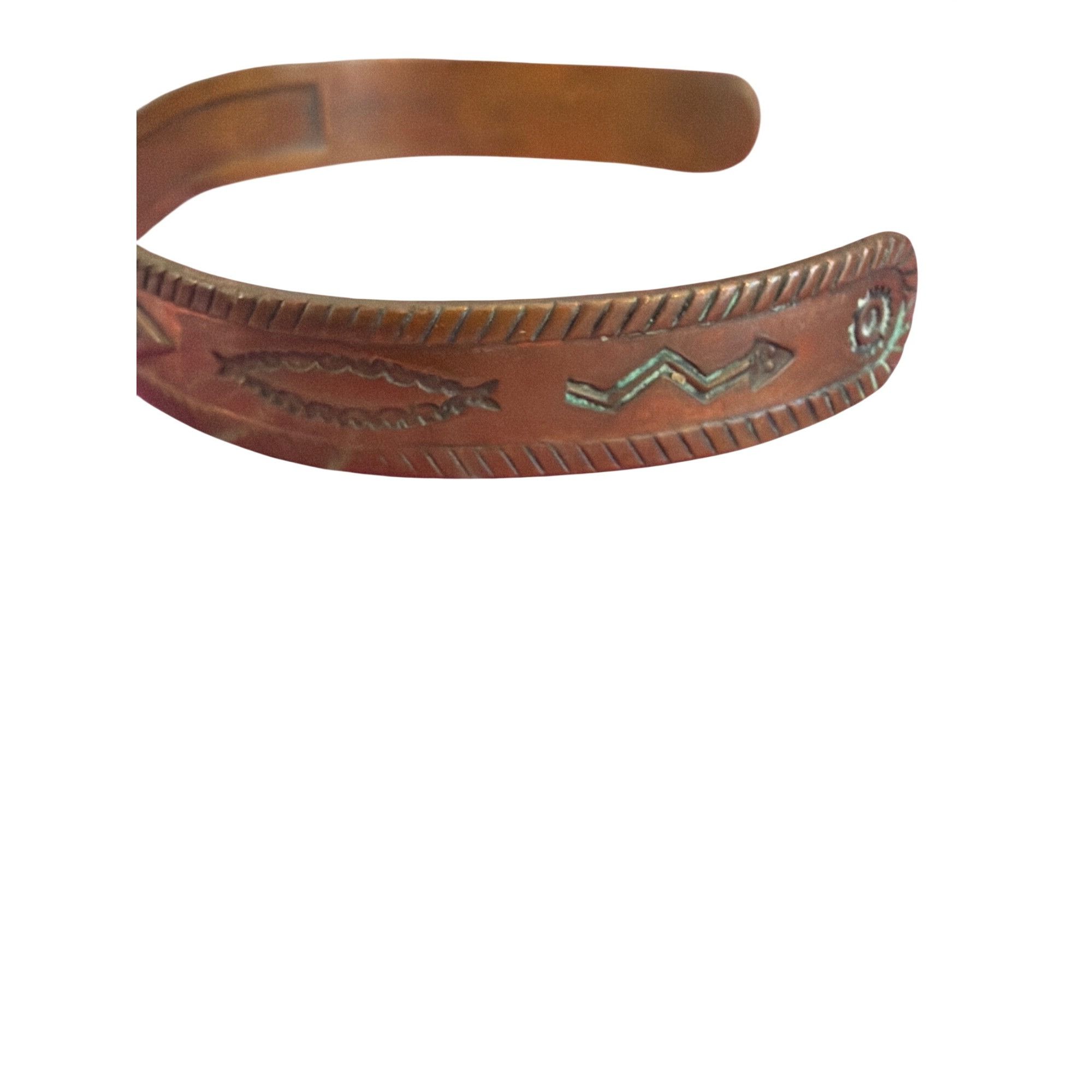 Bell Vintage Copper Bell Engraved Cuff Bracelet Native American S Size ONE SIZE - 4 Thumbnail