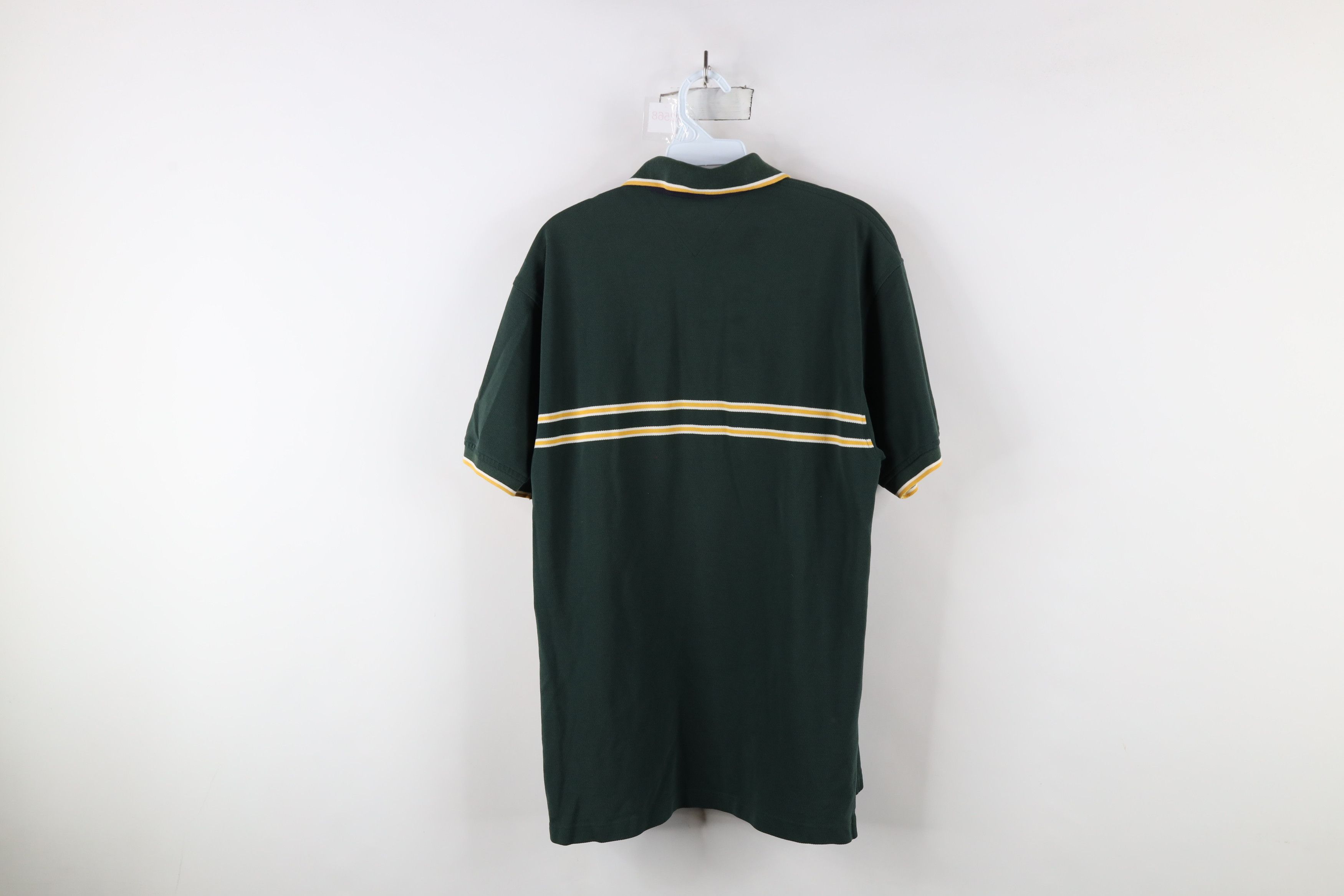 Tommy Hilfiger × Vintage Vintage 90s Tommy Hilfiger Striped Collared Polo Shirt Green Size US S / EU 44-46 / 1 - 12 Thumbnail