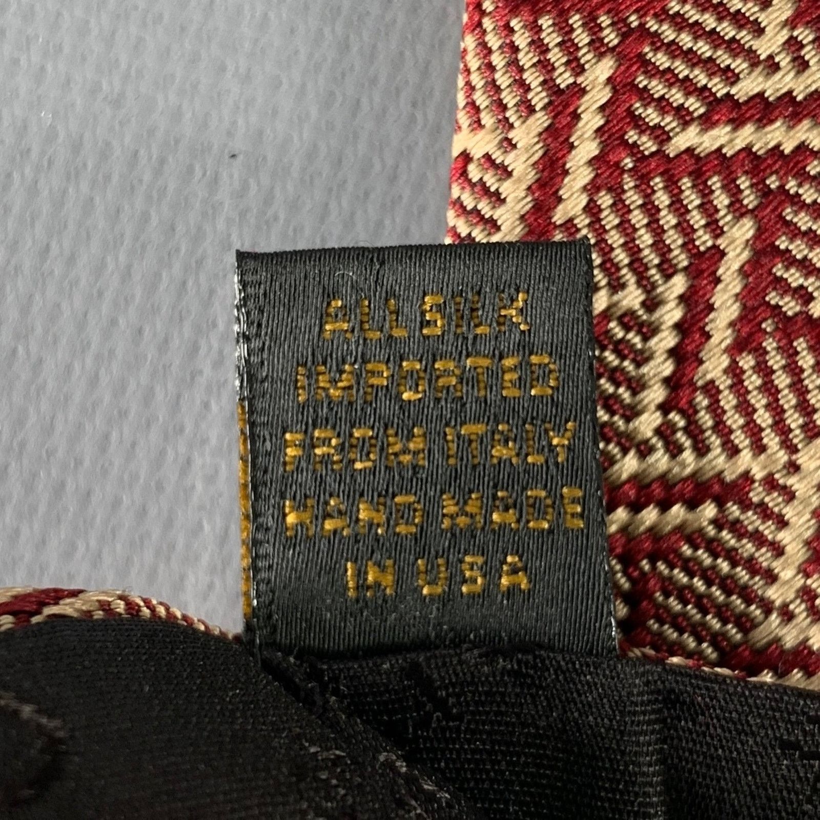 Donna Karan DONNA KARAN Burgundy Beige Zig Zag Silk Tie Size ONE SIZE - 5 Thumbnail
