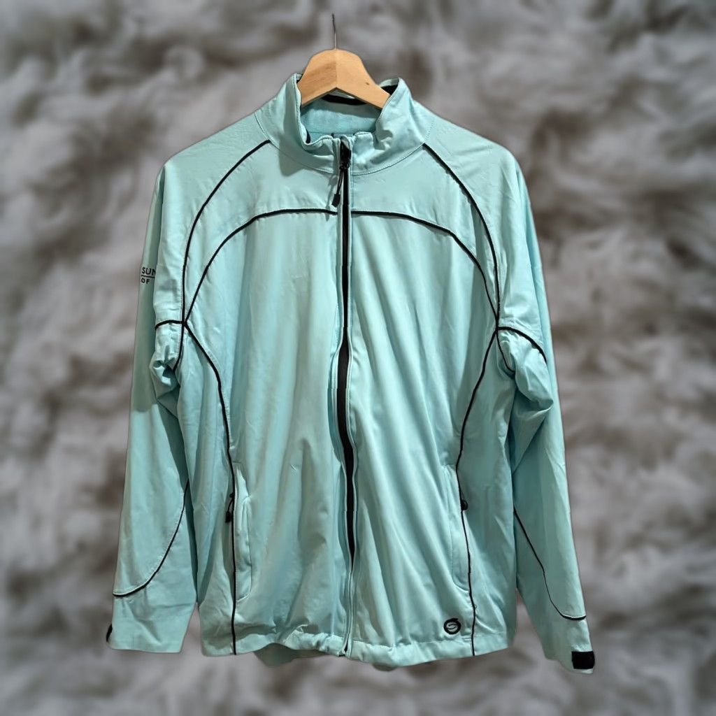 Vintage Sunderland Of Scotland Jacket Womens L Mint Green Full Zip Golf Performance Shirt Size L / US 10 / IT 46 - 1 Thumbnail
