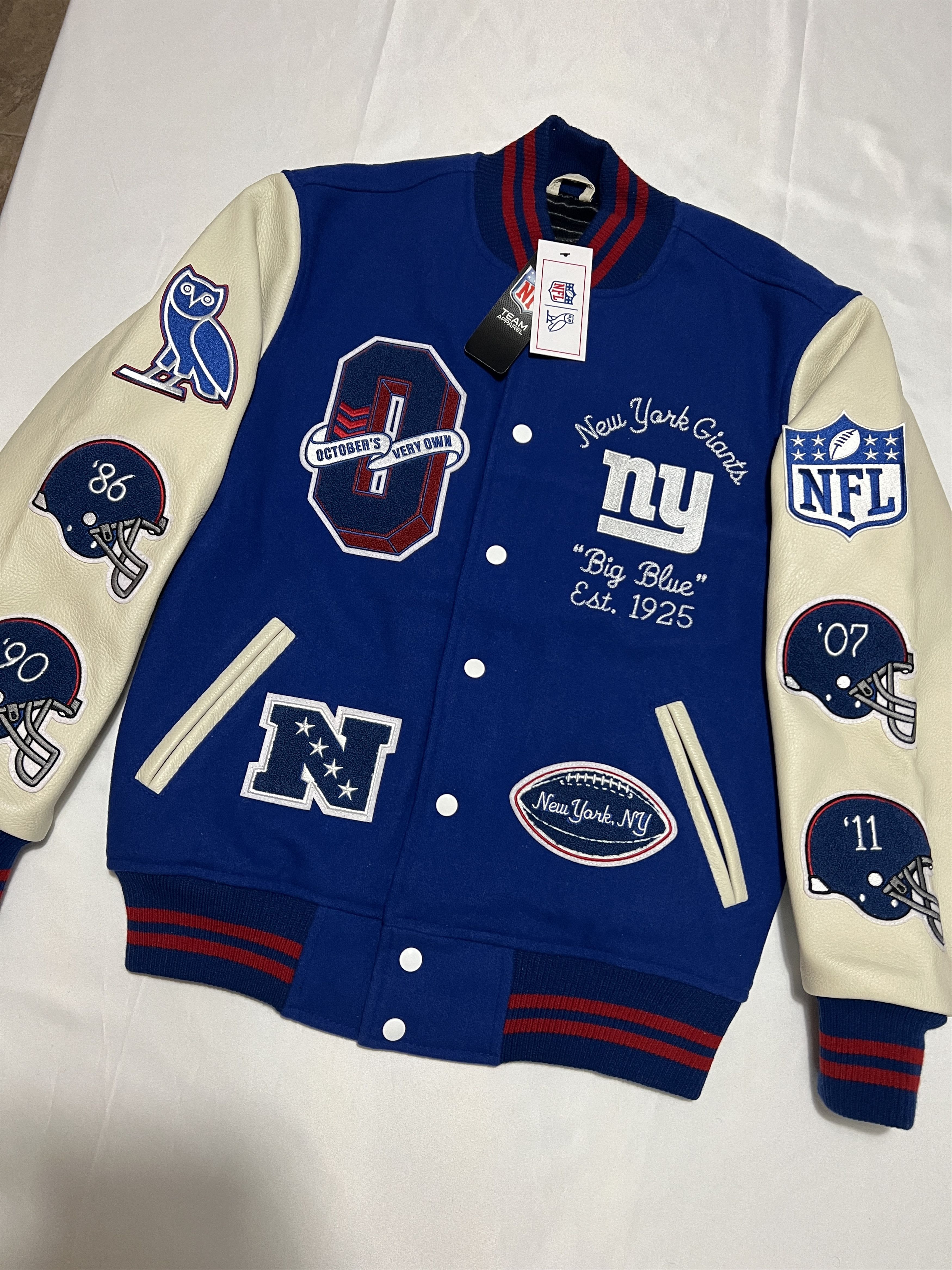 Drake OVO x NFL NEW YORK GIANTS OG VARSITY JACKET Size US S / EU 44-46 / 1 - 3 Thumbnail