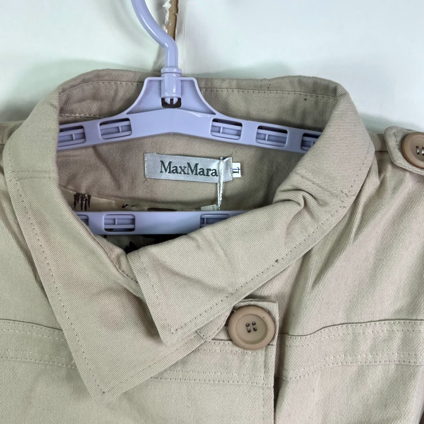 Max Mara Max Mara Coat Trench Jr Size L Tan Teens Womens Size L / US 10 / IT 46 - 3 Thumbnail