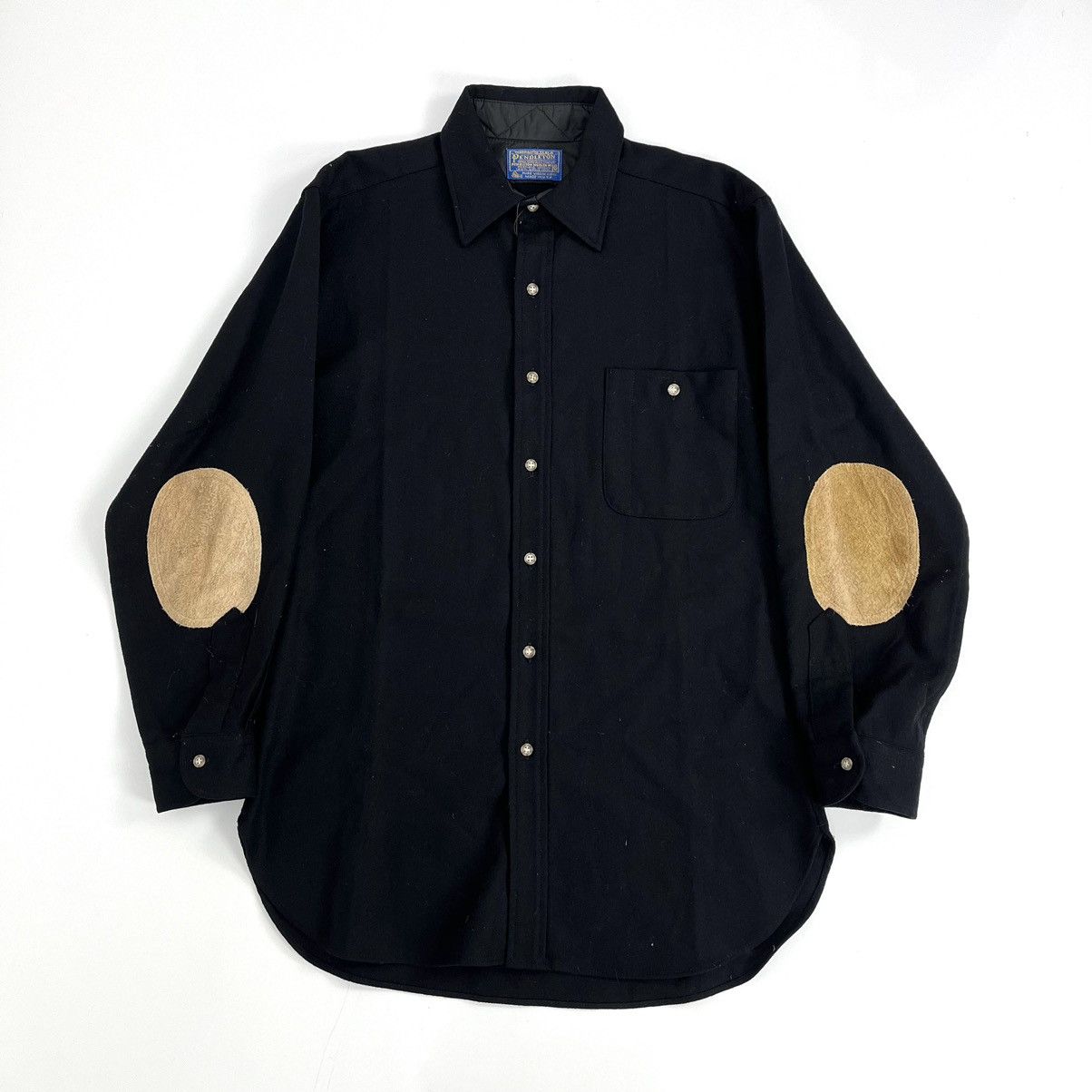 Flannel × Pendleton Pendleton Flannel Shirt Virgin Wool & Leather Black Size US M / EU 48-50 / 2 - 1 Thumbnail