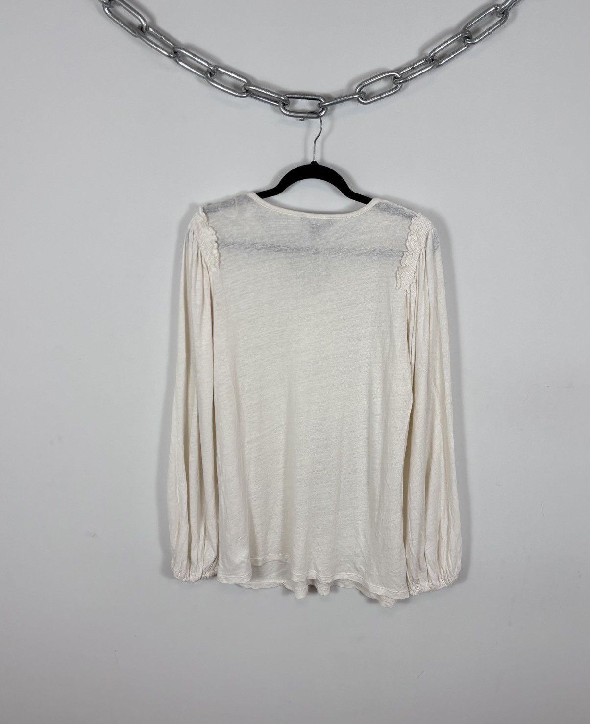 Lauren Ralph Lauren Lauren Ralph Lauren Women’s Ivory Linen Long Sleeve Blouse Size L / US 10 / IT 46 - 21 Thumbnail