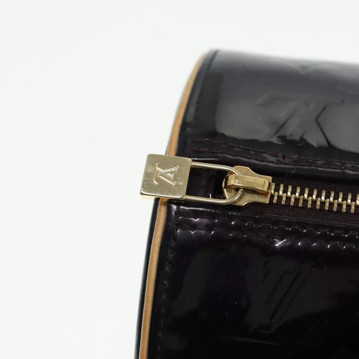 Louis Vuitton LOUIS VUITTON Monogram Vernis Bedford Hand Bag Amarante Size ONE SIZE - 16 Thumbnail