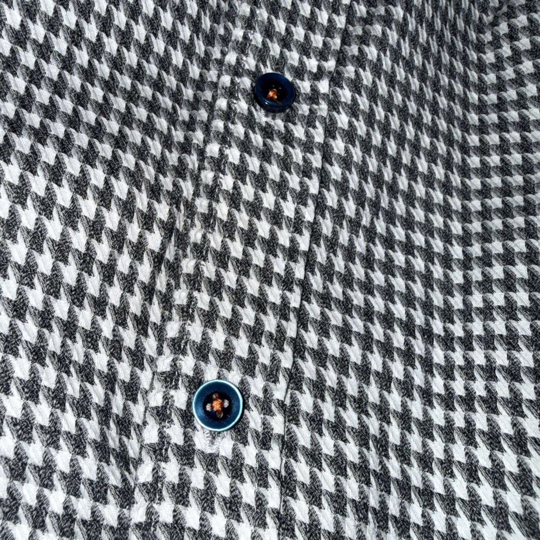 Robert Graham Robert Graham Men L Gray White Houndstooth Embroidered Button-Up Shirt Long Sleeve Size US L / EU 52-54 / 3 - 6 Thumbnail