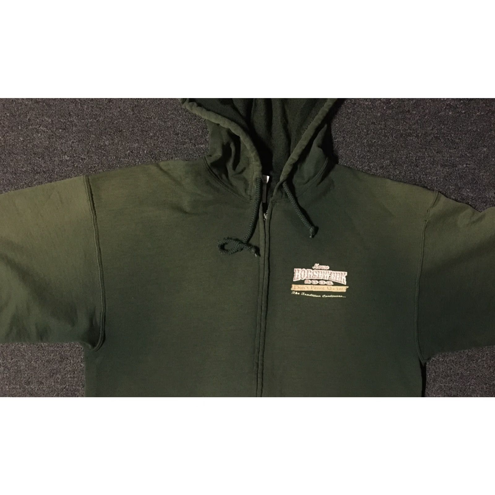 Vintage VINTAGE Norco Horse Week Hoodie Seasonal Distressed Green Full Zip Large Men Size US L / EU 52-54 / 3 - 6 Thumbnail