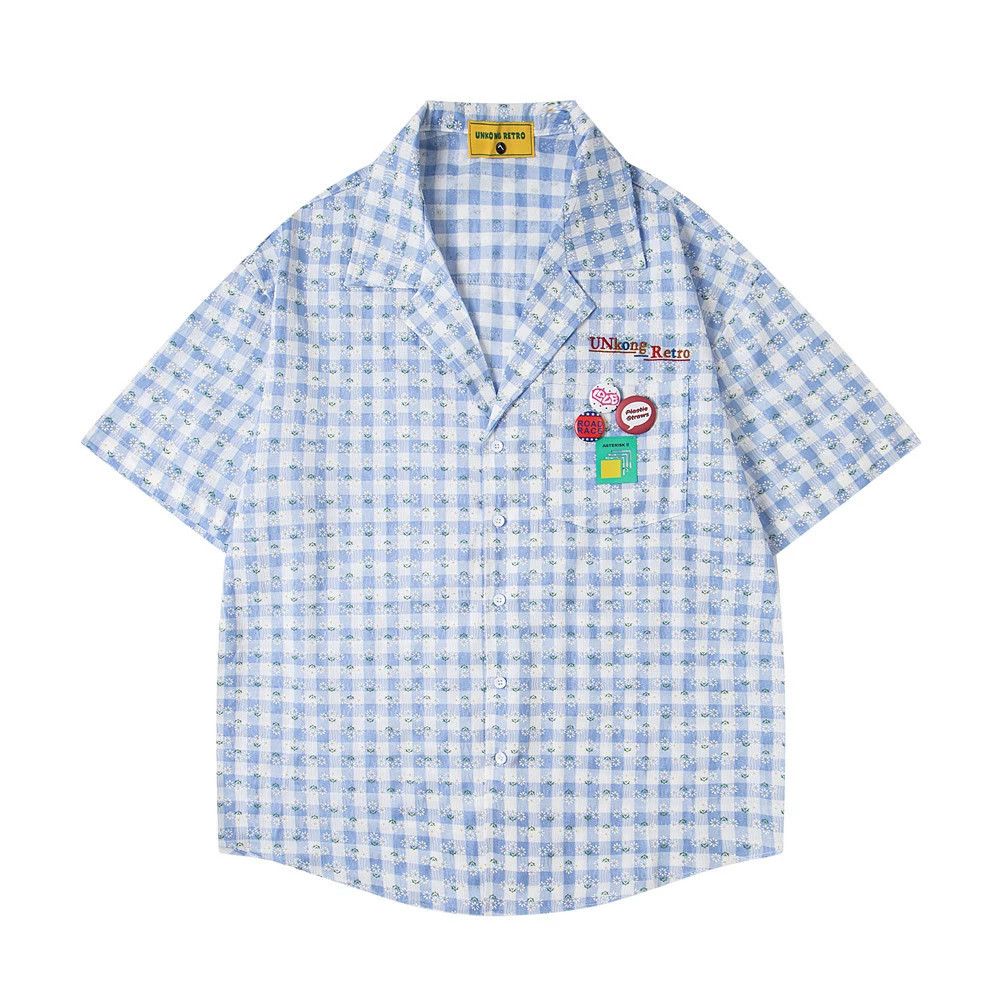 Japanese Brand Japanese retro street pocket floral loose plaid shirt Size US L / EU 52-54 / 3 - 1 Thumbnail