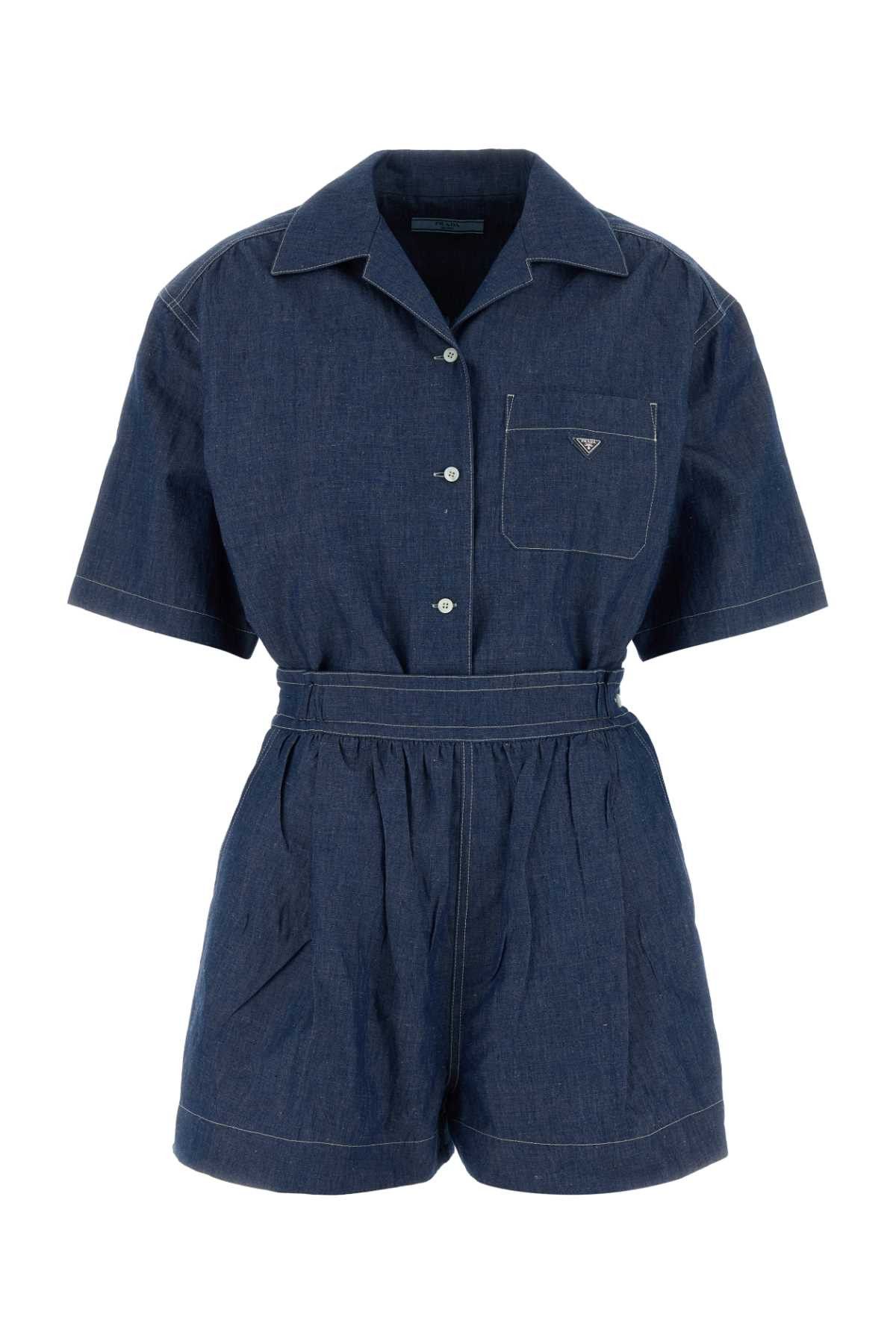 Prada Blue Chambray Jumpsuit Size 26" / US 2 / IT 38 - 1 Thumbnail