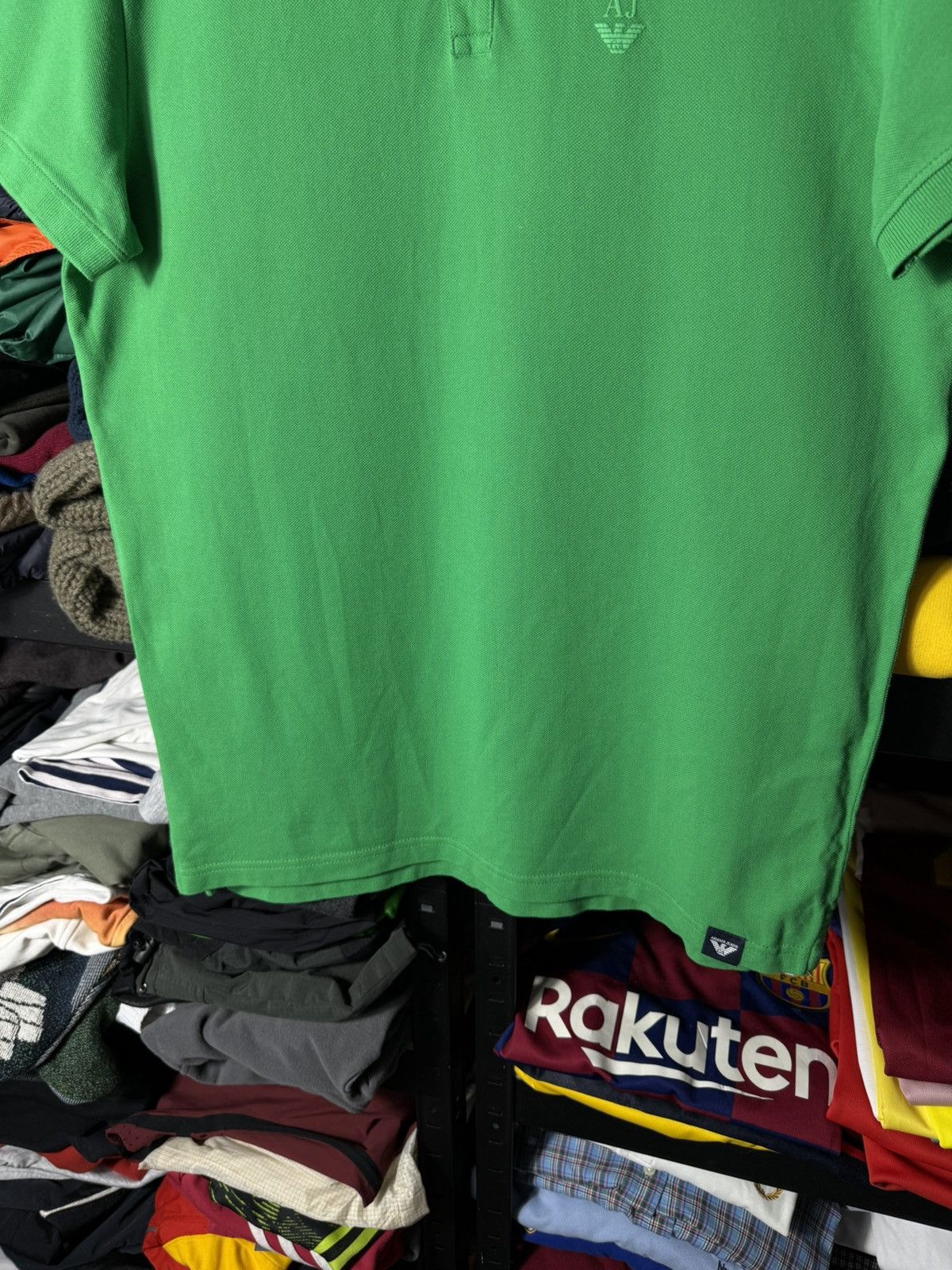 Armani Armani Jeans Polo Shirt Men XXL Green Regular Fit AJ Logo Size US XXL / EU 58 / 5 - 3 Thumbnail
