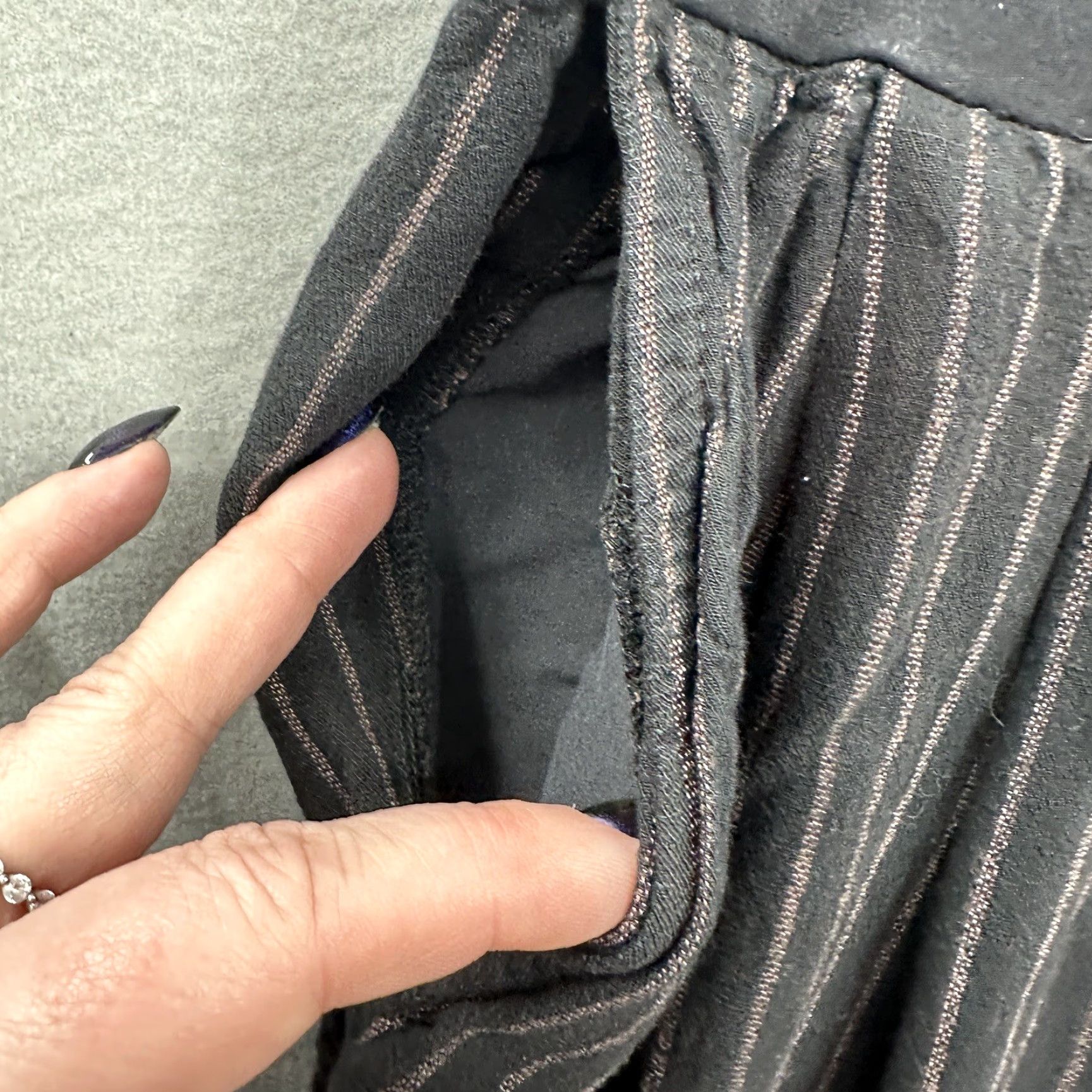 Anthropologie Anthropologie Black Striped Linen Blend Wide Leg Capri Pants Womens XS Size 26" / US 2 / IT 38 - 6 Thumbnail