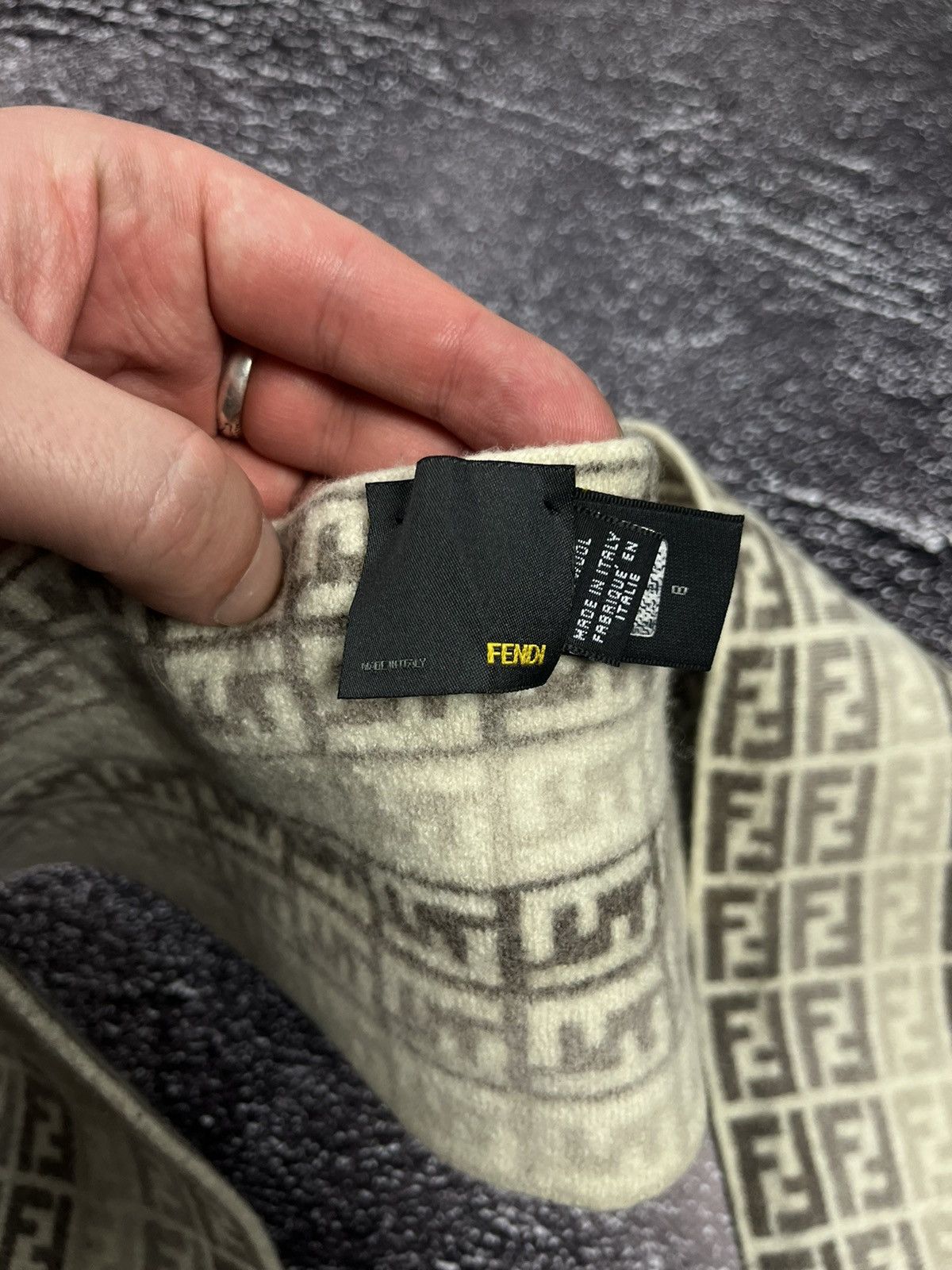 Fendi Luxury Fendi FF Monogram Wool Scarf Size ONE SIZE - 4 Thumbnail
