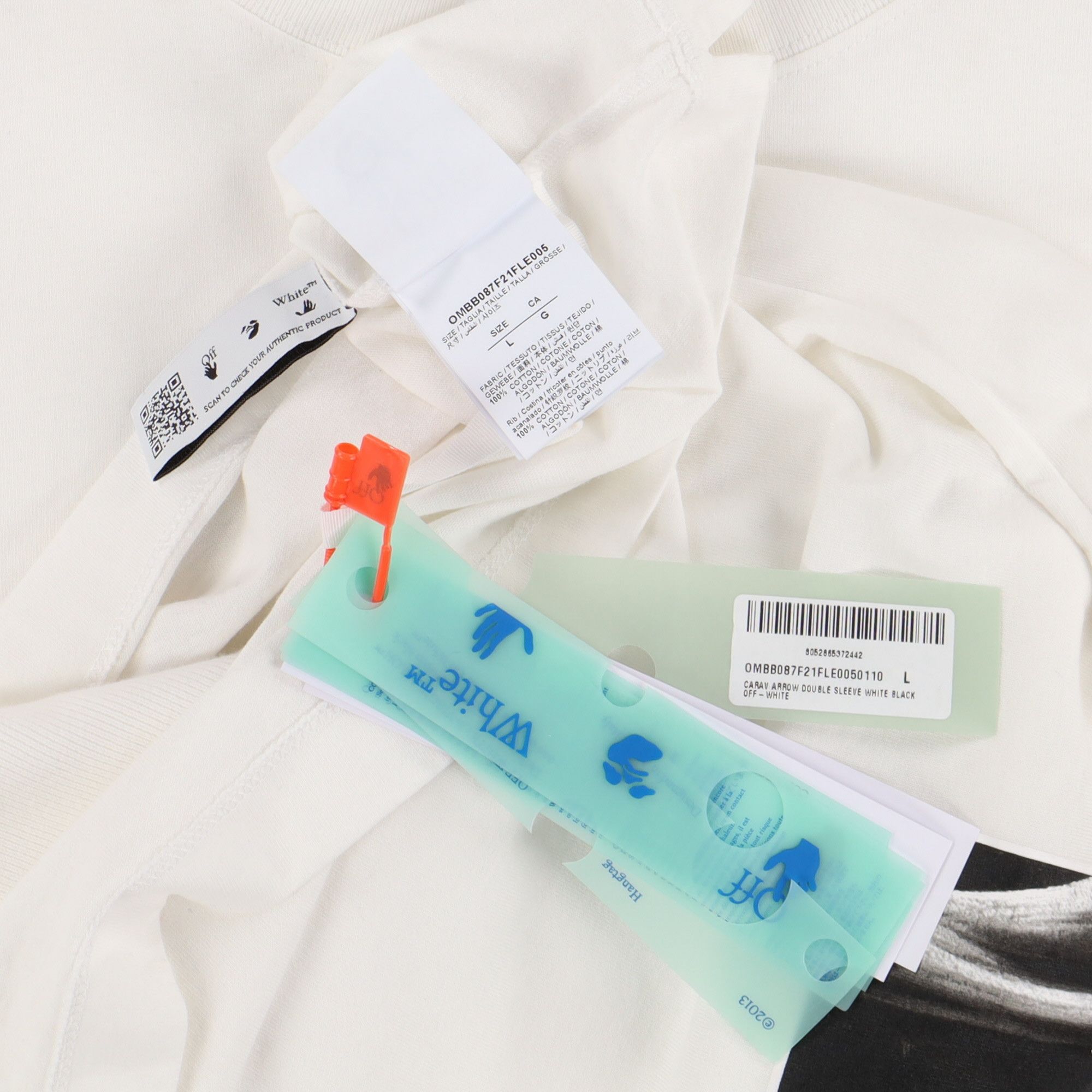 Off-White White Caravaggio Arrows Oversized Layered Tee Hoodie Size US L / EU 52-54 / 3 - 7 Thumbnail