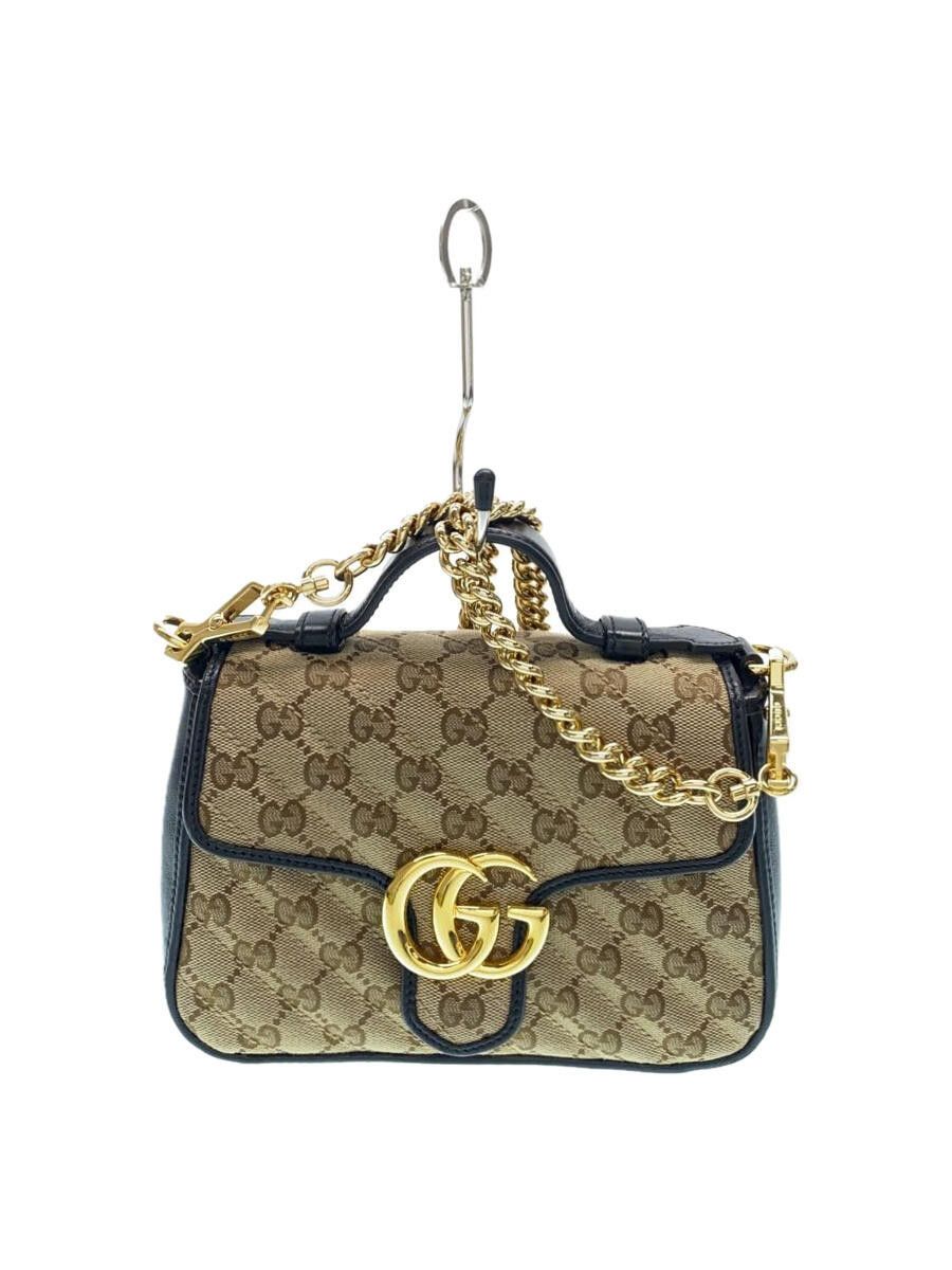 image of Gucci Mini Top Handle Bag GG Marmont Allover Pattern Beige, Women's