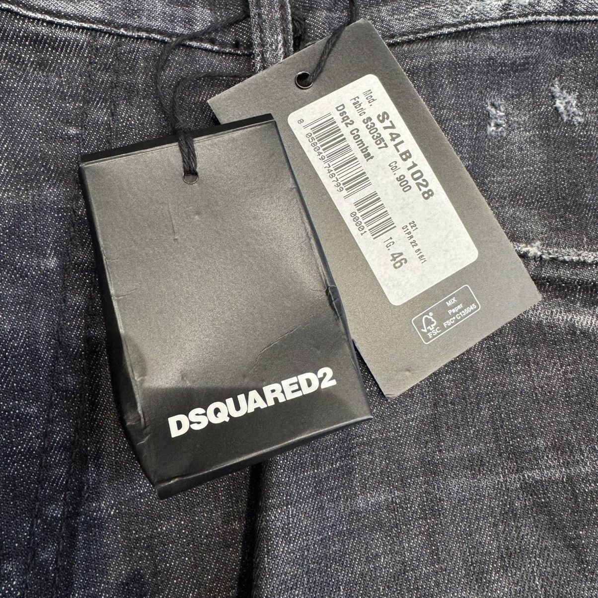 Dsquared2 NWT Dark Wash Distressed Cropped Jeans - BLACK, 46 Size US 30 / EU 46 - 3 Thumbnail