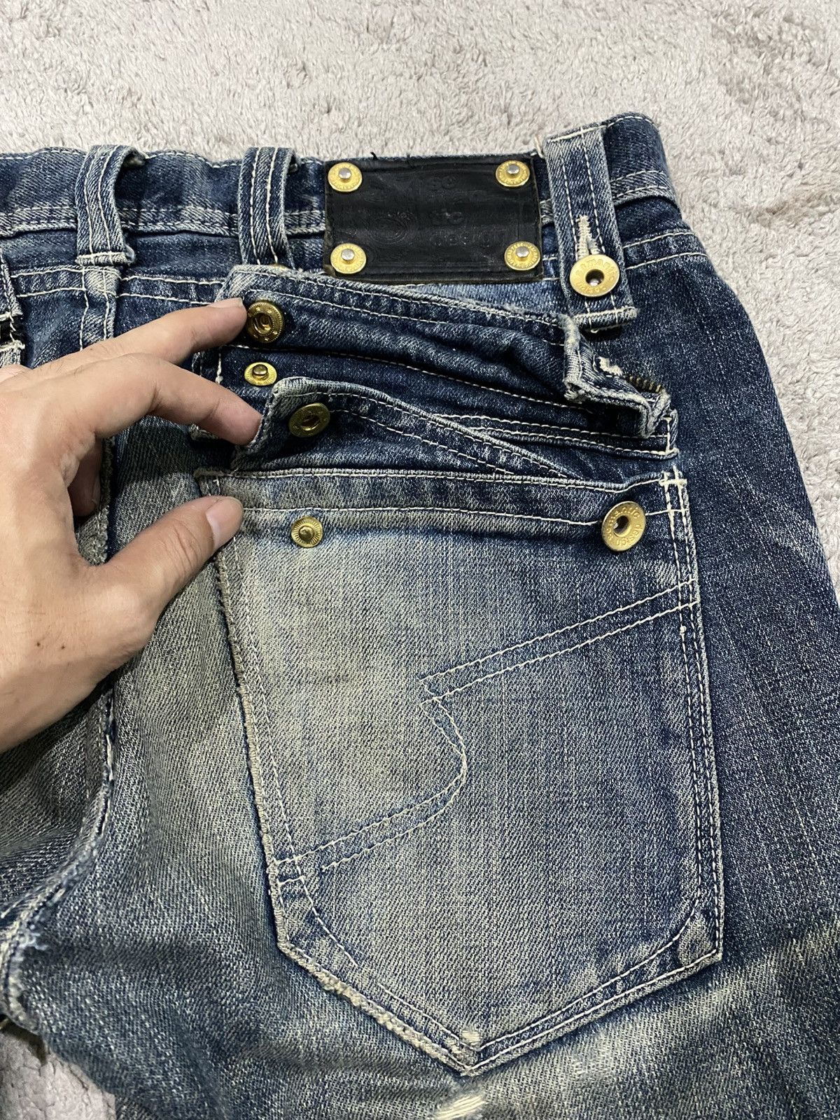 semanticdesign Semantic Design Mudwash Clawmark Distressed Denim Jeans Size US 32 / EU 48 - 6 Thumbnail