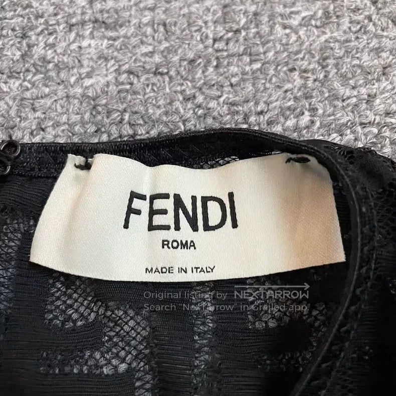 Fendi Fendi FW22 solid color all-over pattern lace fit long-slee Size S / US 4 / IT 40 - 4 Thumbnail