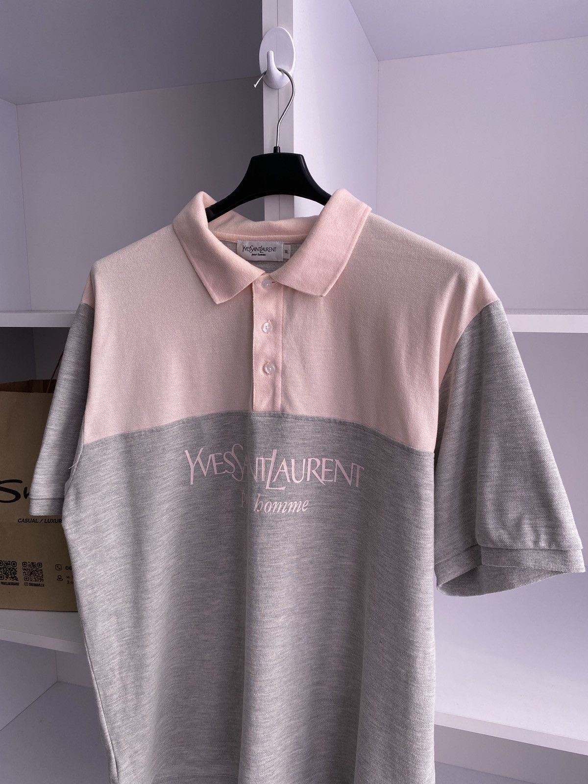 Designer × Vintage × Yves Saint Laurent Vintage YSL Polo Shirt YSL Tee Big Logo Size US XXL / EU 58 / 5 - 4 Thumbnail