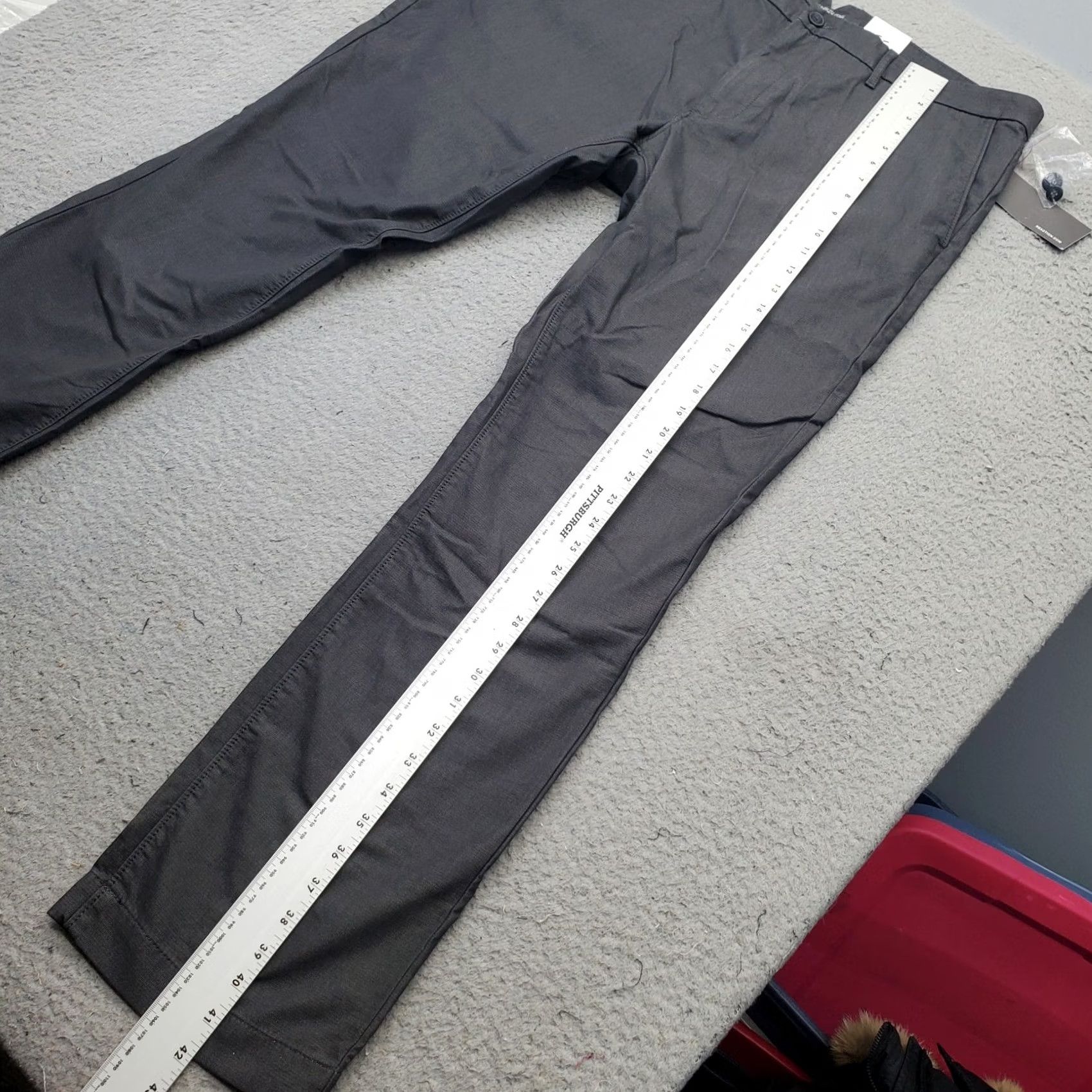 Kenneth Cole Kenneth Cole Reaction Pants Mens 36 Gray 36x32 Flat Front Slim Fit Straight Leg Size US 36 / EU 52 - 4 Thumbnail