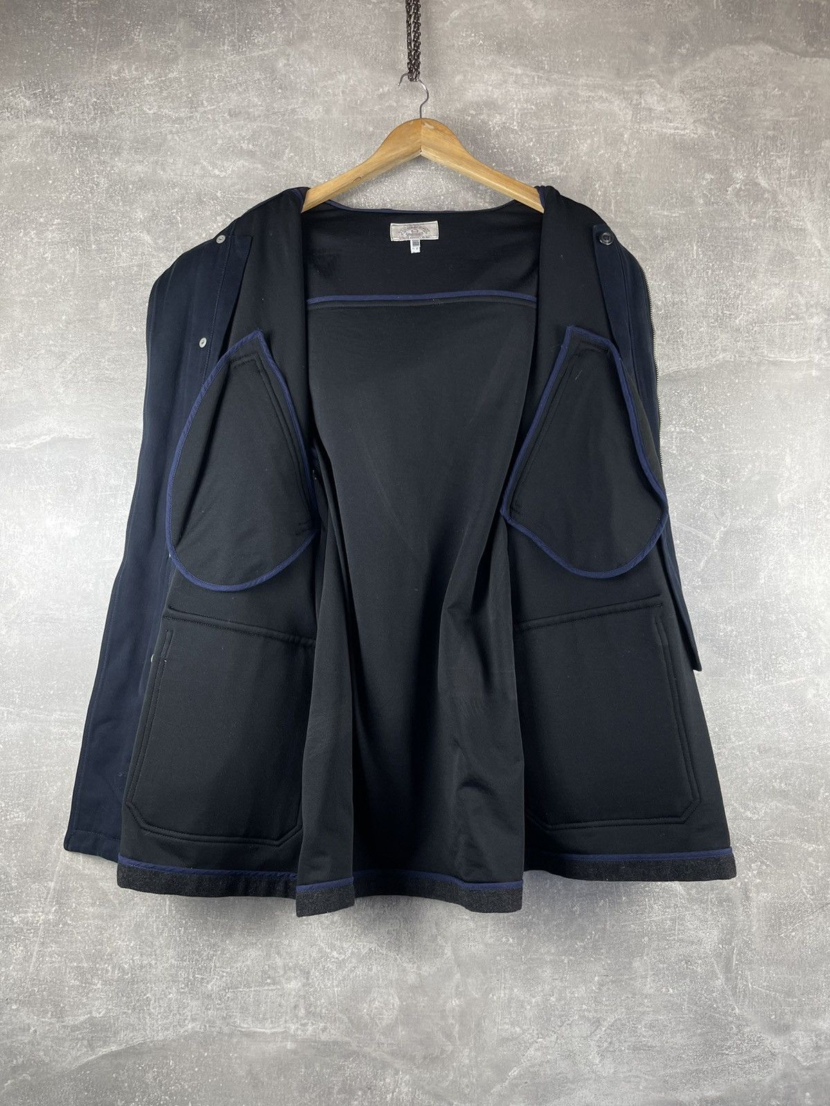 Armani Armani Jeans Vintage Hooded Wool Field Coat Dark Grey Size US L / EU 52-54 / 3 - 13 Thumbnail