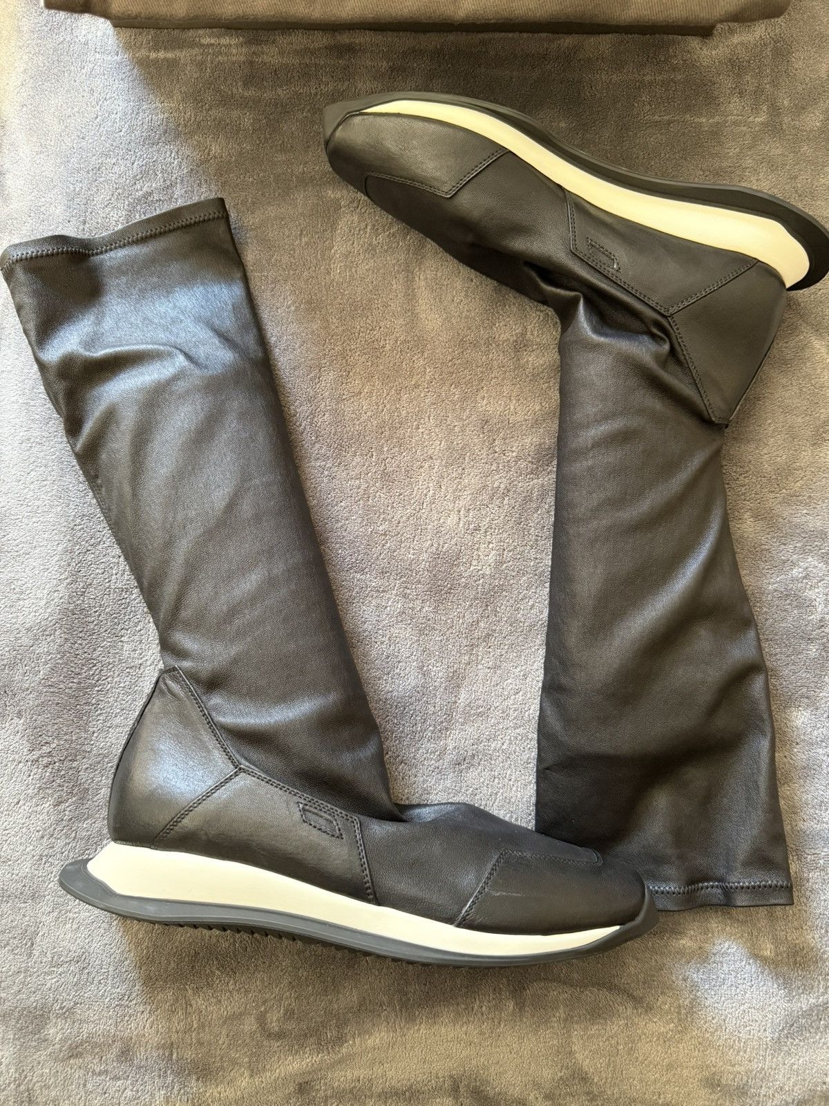 Rick Owens Rick Owens Leather Sock Runner Size US 7 / EU 40 - 2 Thumbnail