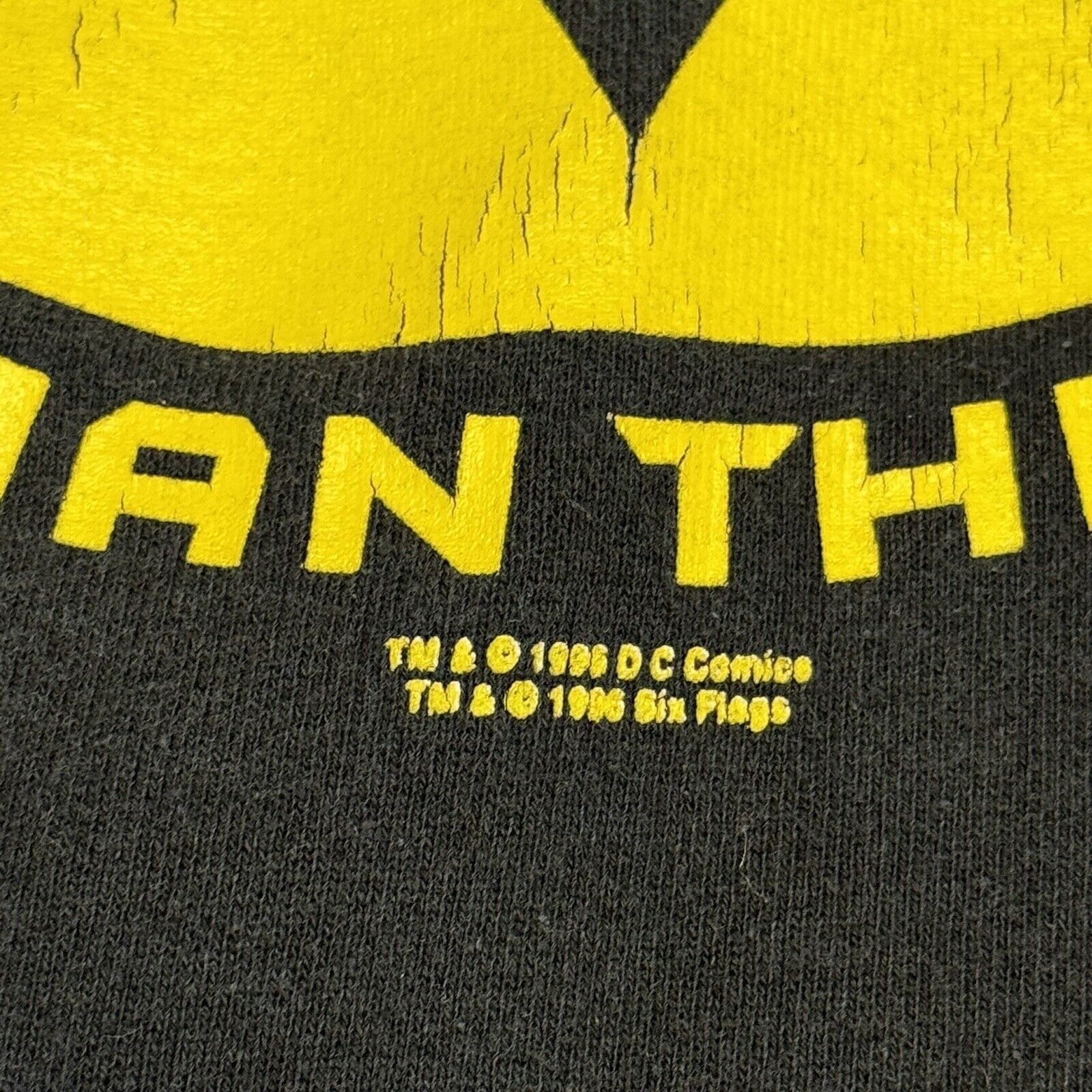 Vintage Vintage Batman Six Flags Sweatshirt Mens XL Black 90s The Ri Size US XL / EU 56 / 4 - 5 Thumbnail