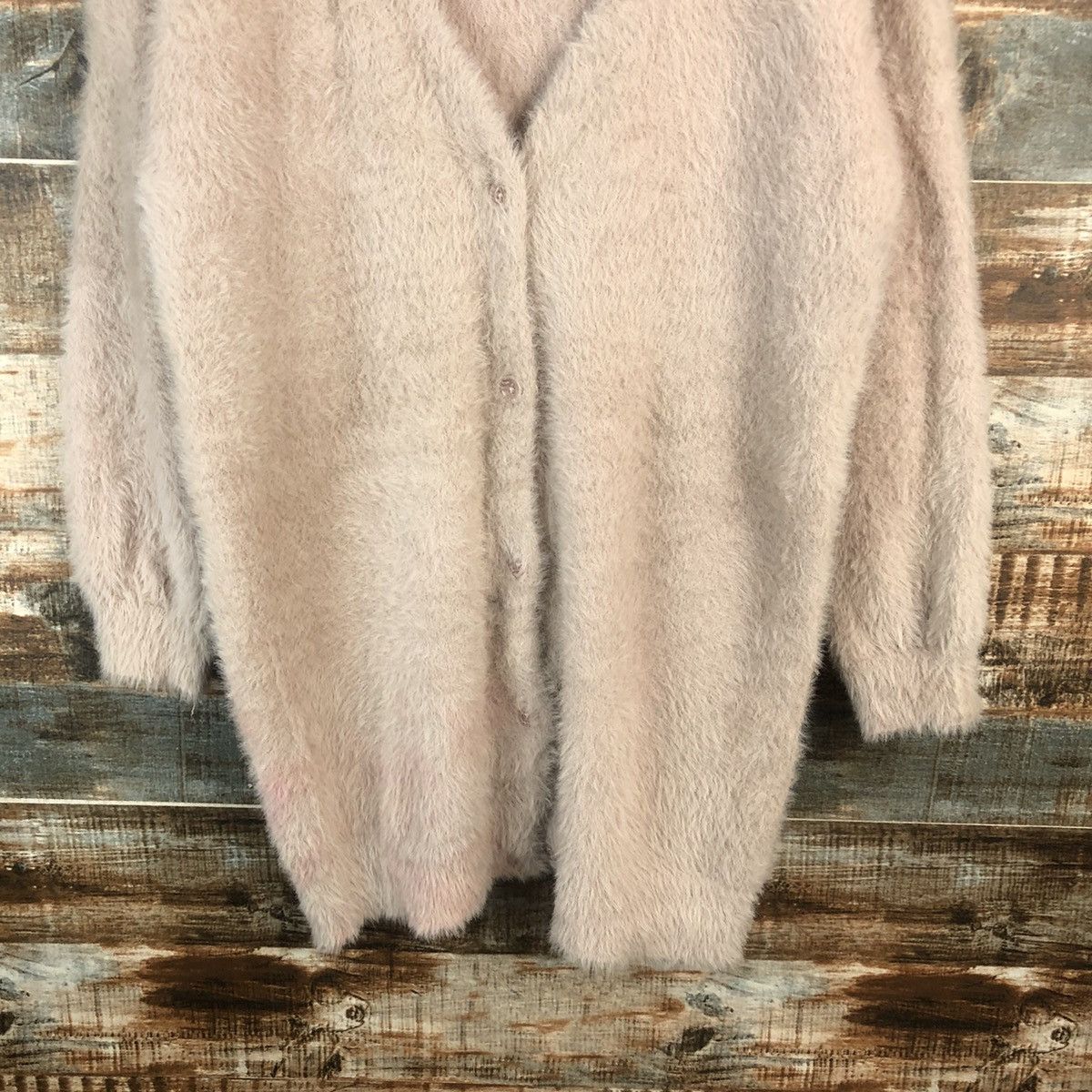 Japanese Brand DL Ingni Brown fur shaggy mohair Cardigan Knitwear #C365 Size M / US 6-8 / IT 42-44 - 6 Thumbnail