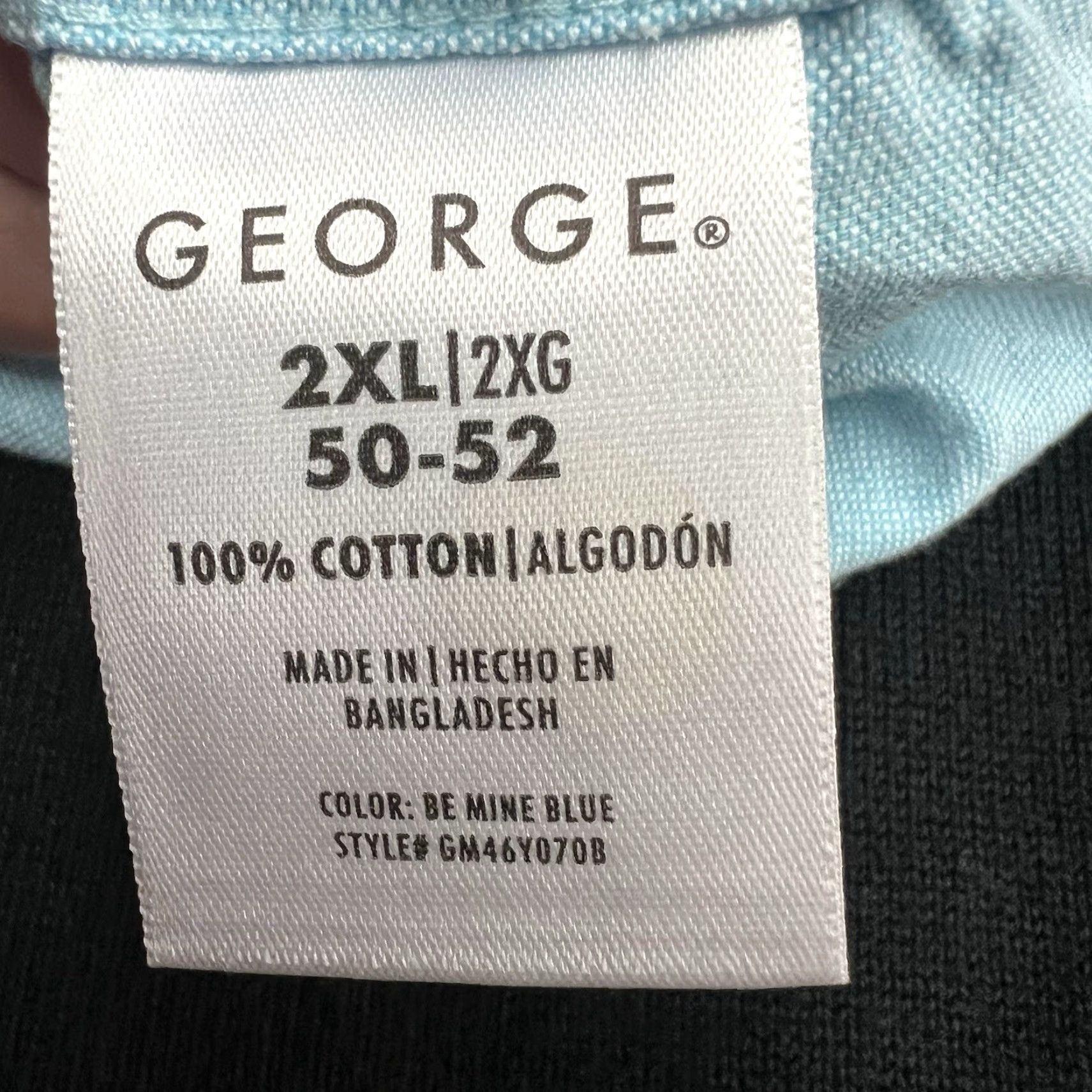 George GEORGE Button-Down Shirt Mens 2XL Blue Cotton Pockets Classic Size US XXL / EU 58 / 5 - 7 Thumbnail