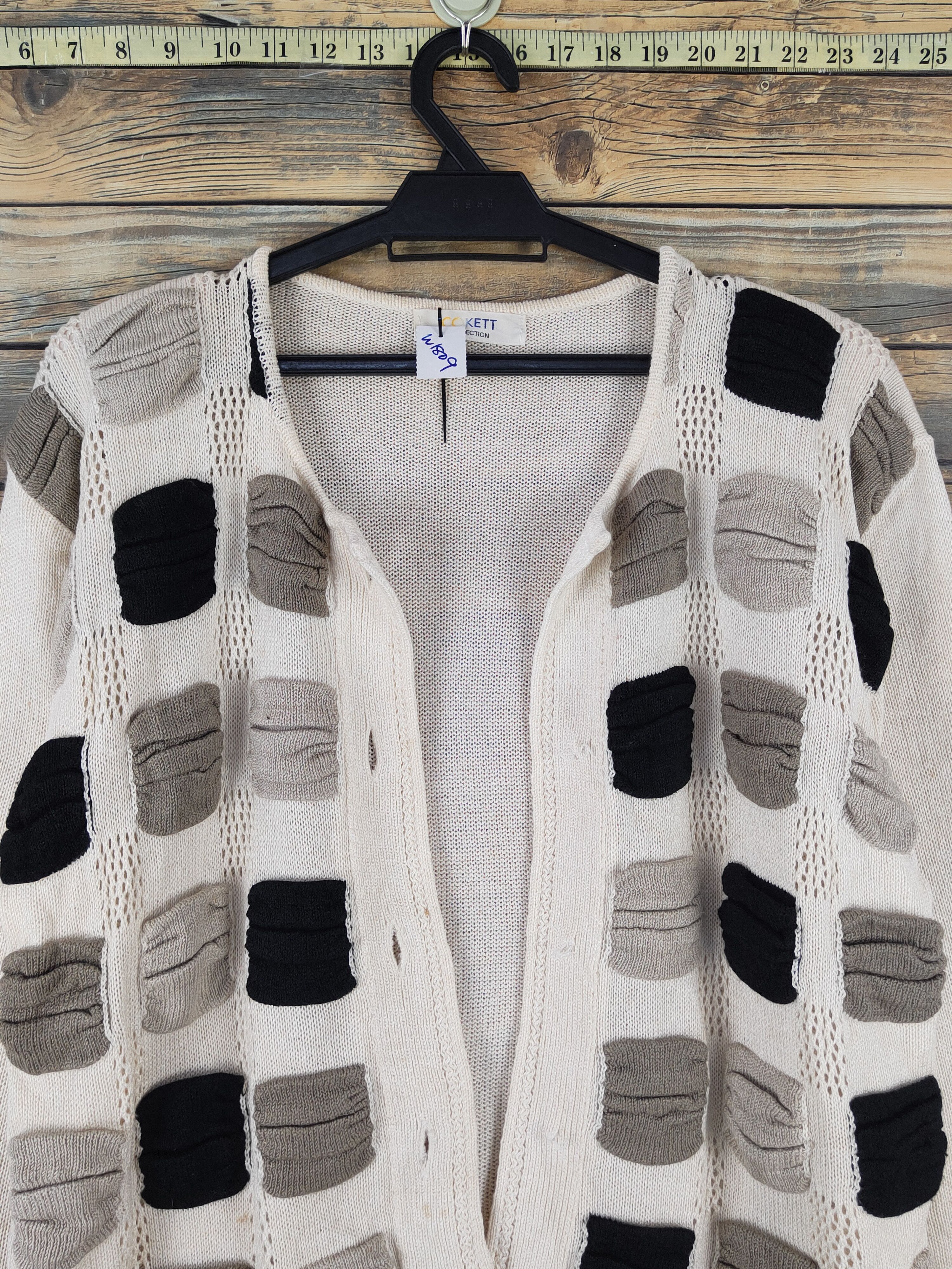 Vintage Cokett checkered vintage Ivory Knitwear Cardigan #W1809 Size US M / EU 48-50 / 2 - 2 Thumbnail