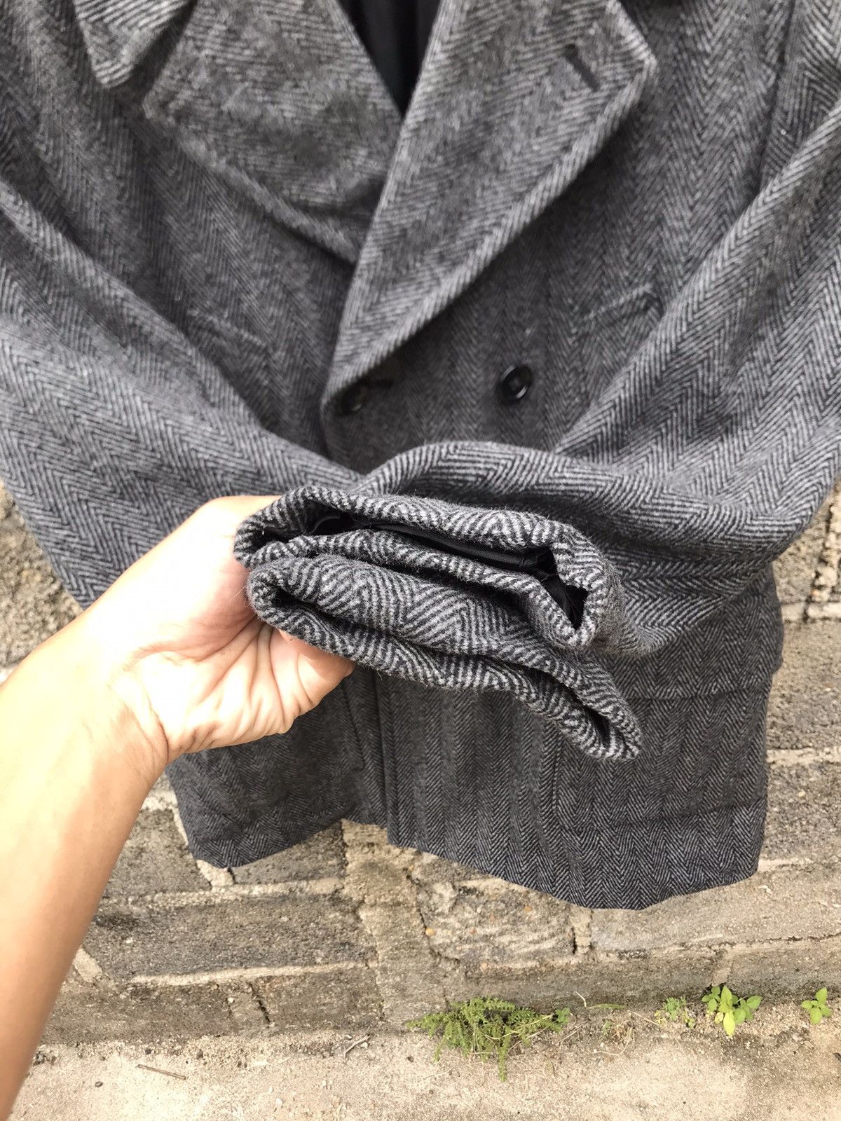 GU 🔥Japanese Brand GU Herringbone Double Breasted Peacoat Size US L / EU 52-54 / 3 - 8 Thumbnail