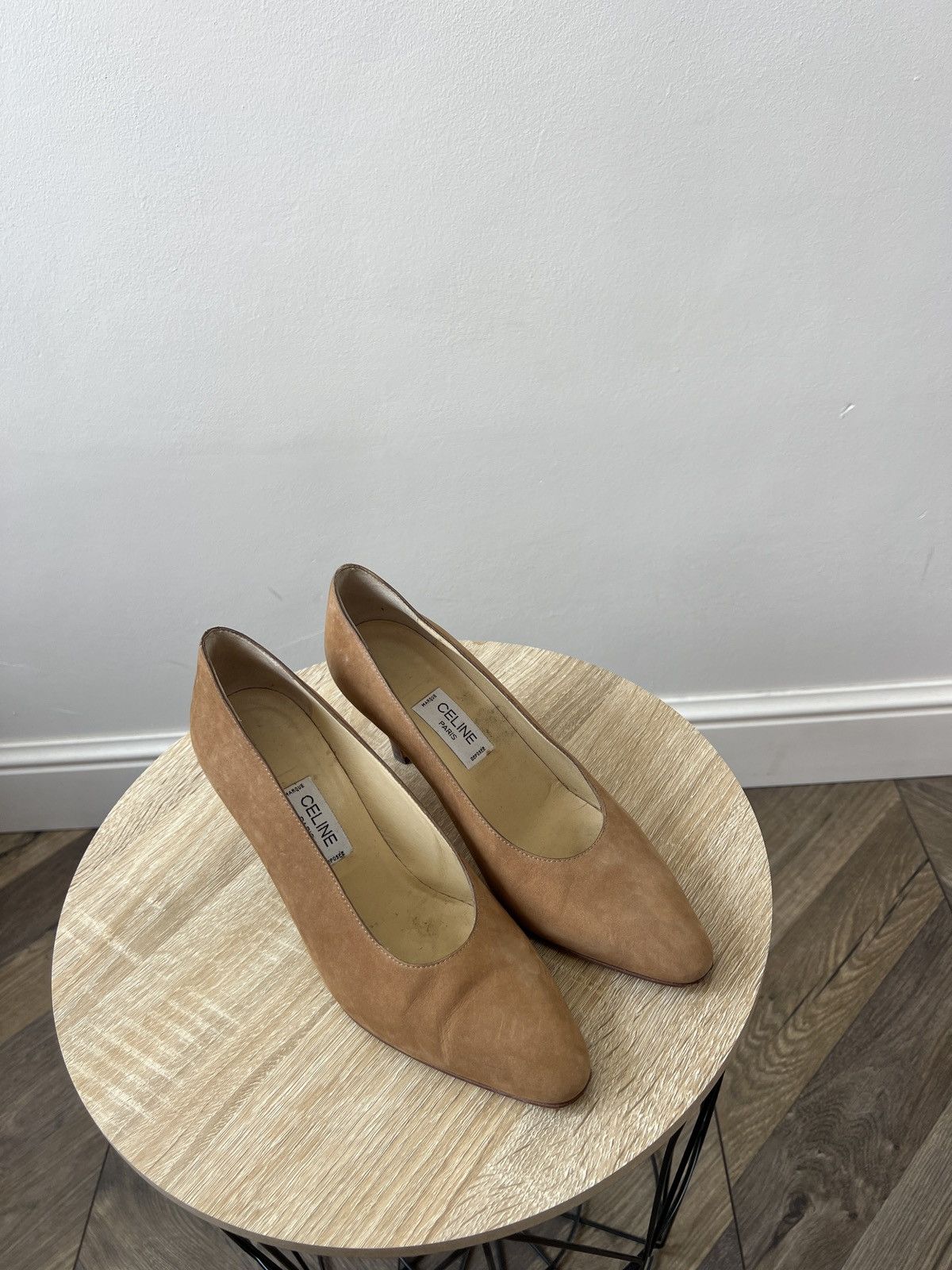 Celine Vintage Celine Women’s Brown Suede Leather Heels Pointed Toe Size US 7 / IT 37 - 3 Thumbnail