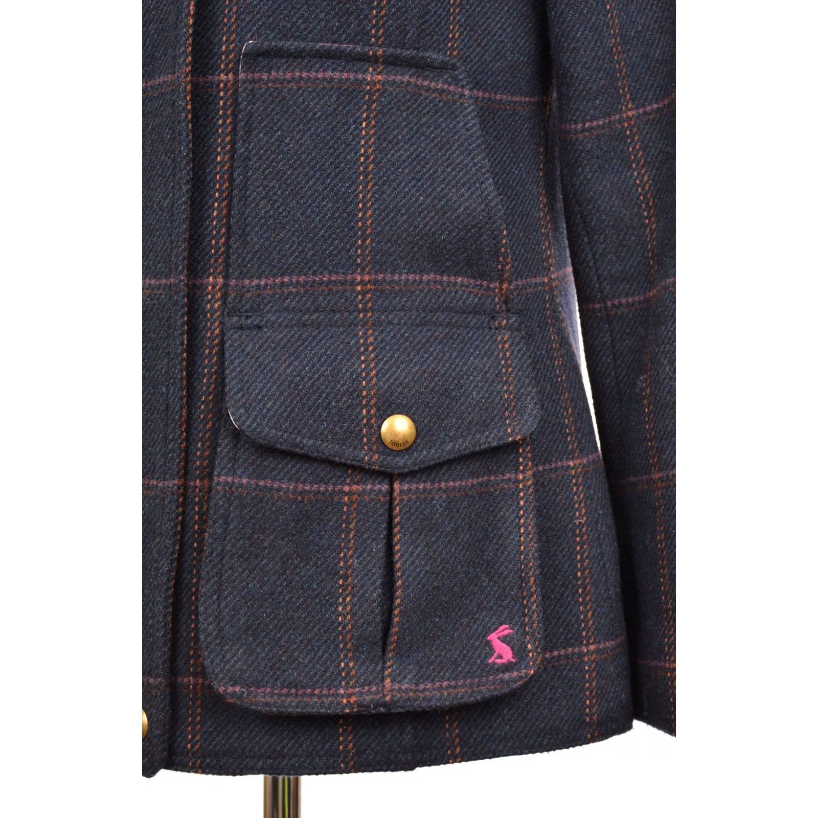Vintage Joules DDP Tweed Field Jacket Coat Navy S Women Wool Pea Coat Vintage? Size S / US 4 / IT 40 - 4 Thumbnail