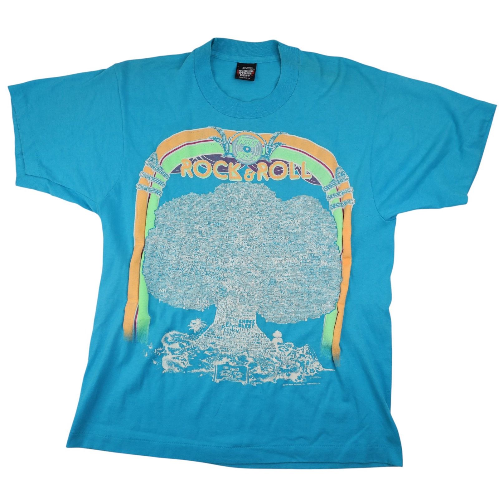 Band Tees × Vintage Vintage Rock & Roll Family Tree Graphic T Shirt Size US L / EU 52-54 / 3 - 1 Thumbnail