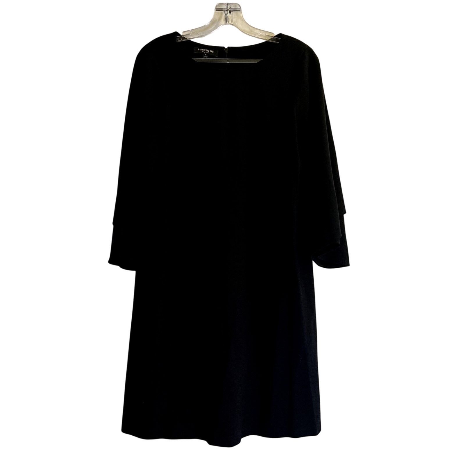 Lafayette 148 Lafayette 148 New York Layered Sleeve Shift Black Mini Dress Size S / US 4 / IT 40 - 4 Thumbnail