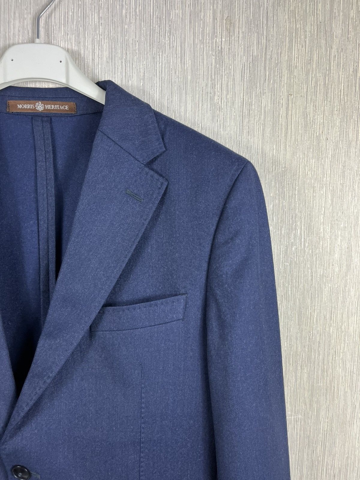 Designer × Morris Morris Heritage wool Mike plain flannel suit jacket blazer Size US L / EU 52-54 / 3 - 4 Thumbnail