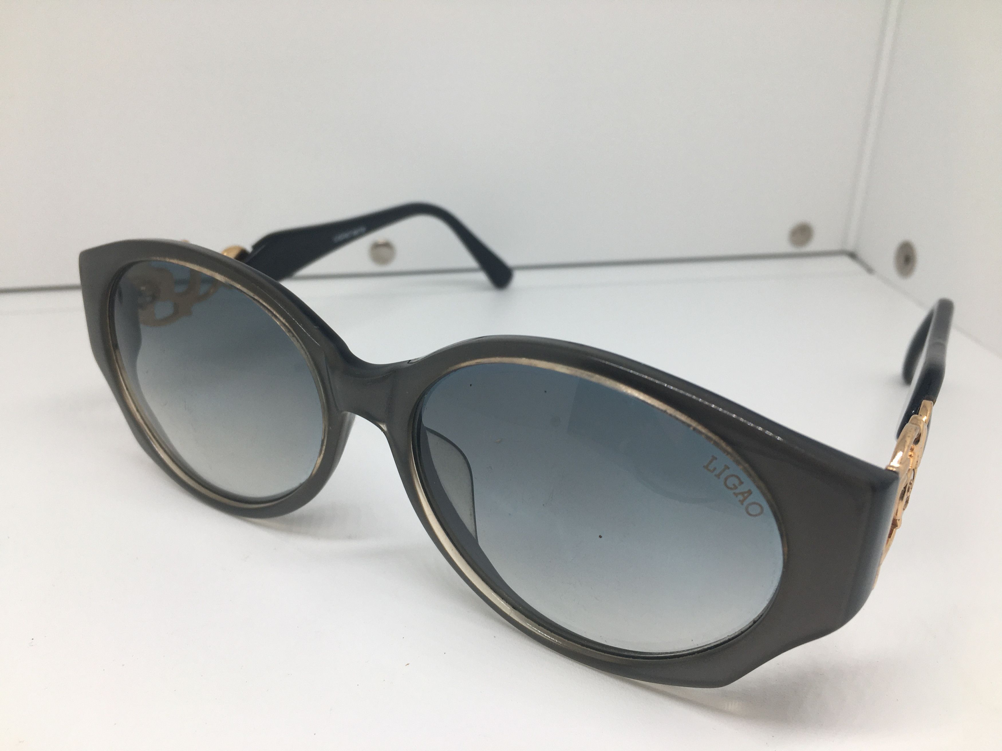 Vintage Vintage LIGAO 6679 Gray Sunglasses Frame Size ONE SIZE - 3 Thumbnail