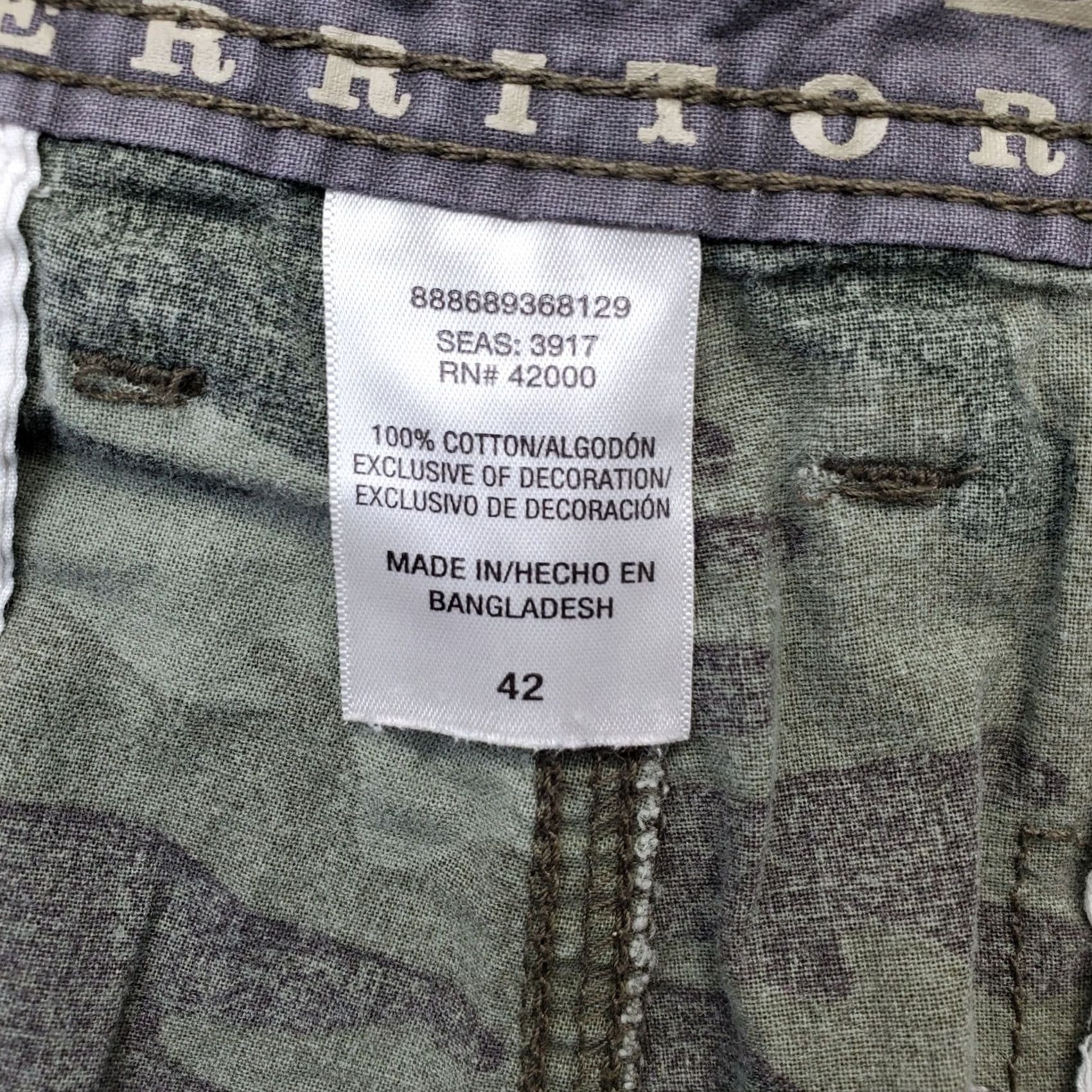 Vintage Northwest Territory Cargo Shorts Mens 42 Multi Camouflage Cotton Utility Pocket Shirt Size US 42 / EU 58 - 7 Thumbnail