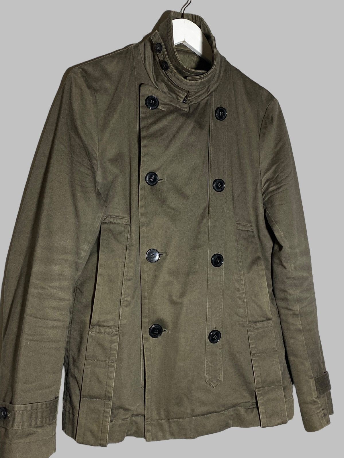 Allsaints All Saints Vagabond Double Breasted Pea Coat Khaki Jacket Size US S / EU 44-46 / 1 - 4 Thumbnail